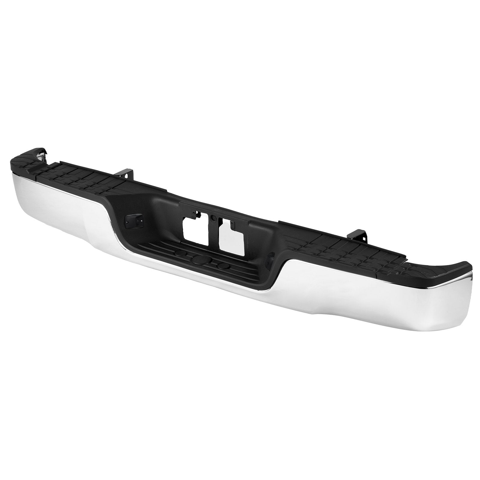 Sturdy Chrome Steel Rear Step Bumper for 2007-2013 Toyota Tundra with License Plate Light, Durable Impact Resistant Design, Easy Install, 76.8"x11.6"x10.8"