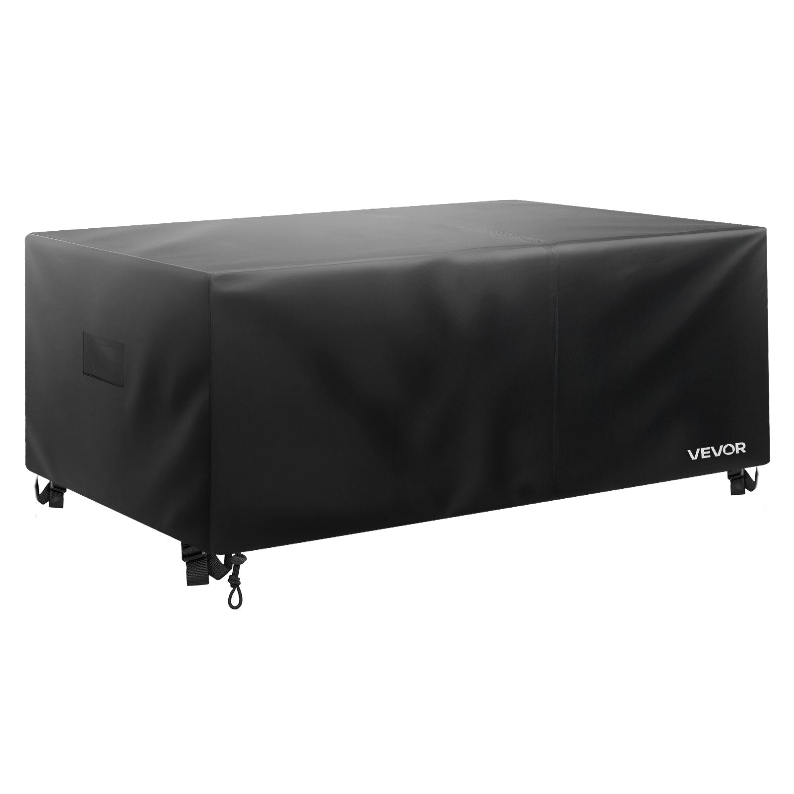 Premium 420D Heavy Duty Waterproof Patio Furniture Cover, Large Rectangular Outdoor Dining Table Protector with Air Vents, Universal Fit for All Weather, 110 x 84 x 28 Inches, Black