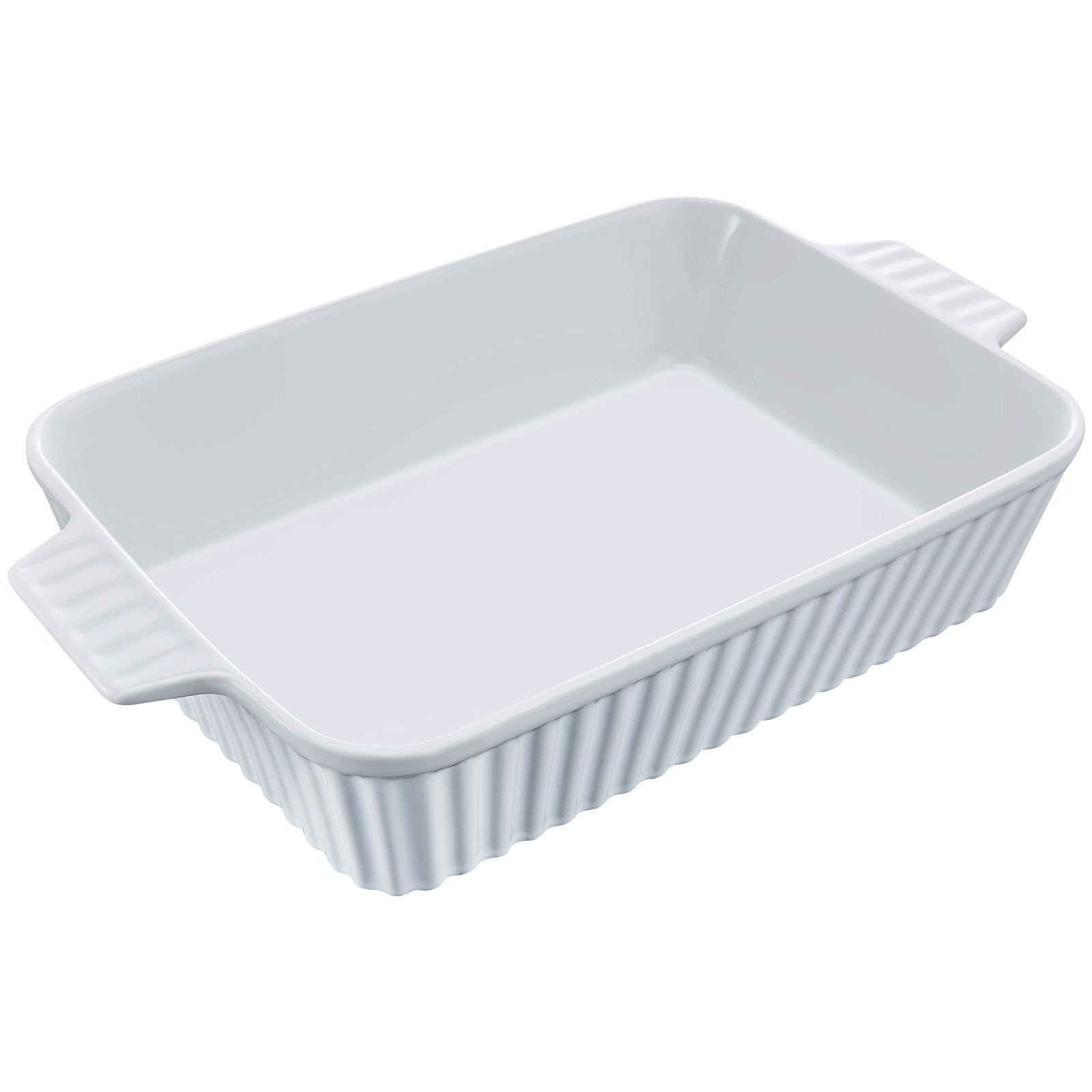 Large Ceramic Baking Dish with Double Handles for Oven - 9" x 13" Rectangular Pan Ideal for Lasagna, Casserole, and Holiday Serving