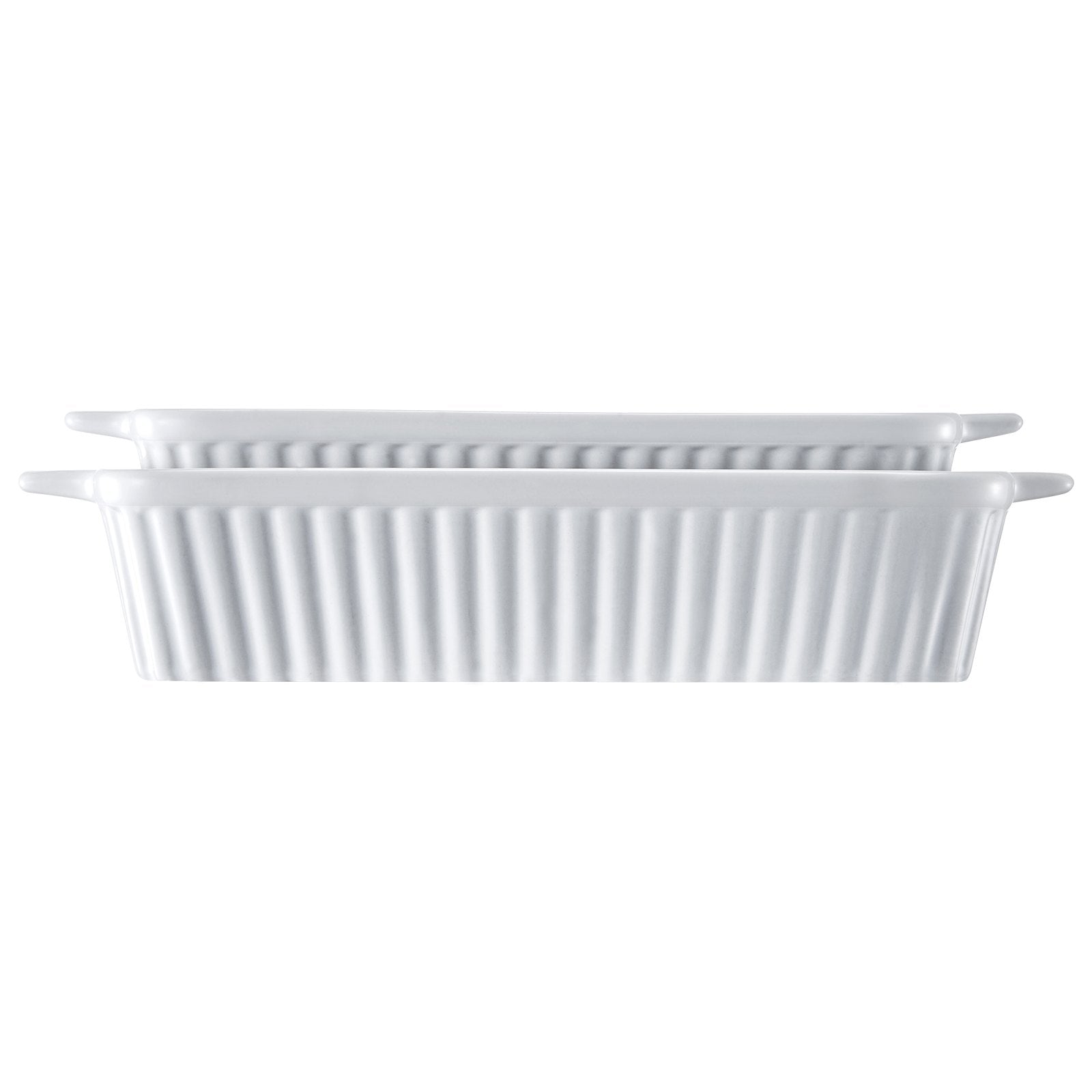 Elegant White Ceramic Bakeware Set - 7"x11" Casserole Dishes with Handles, Perfect for Lasagna, Oven Safe, Ideal Holiday Gift
