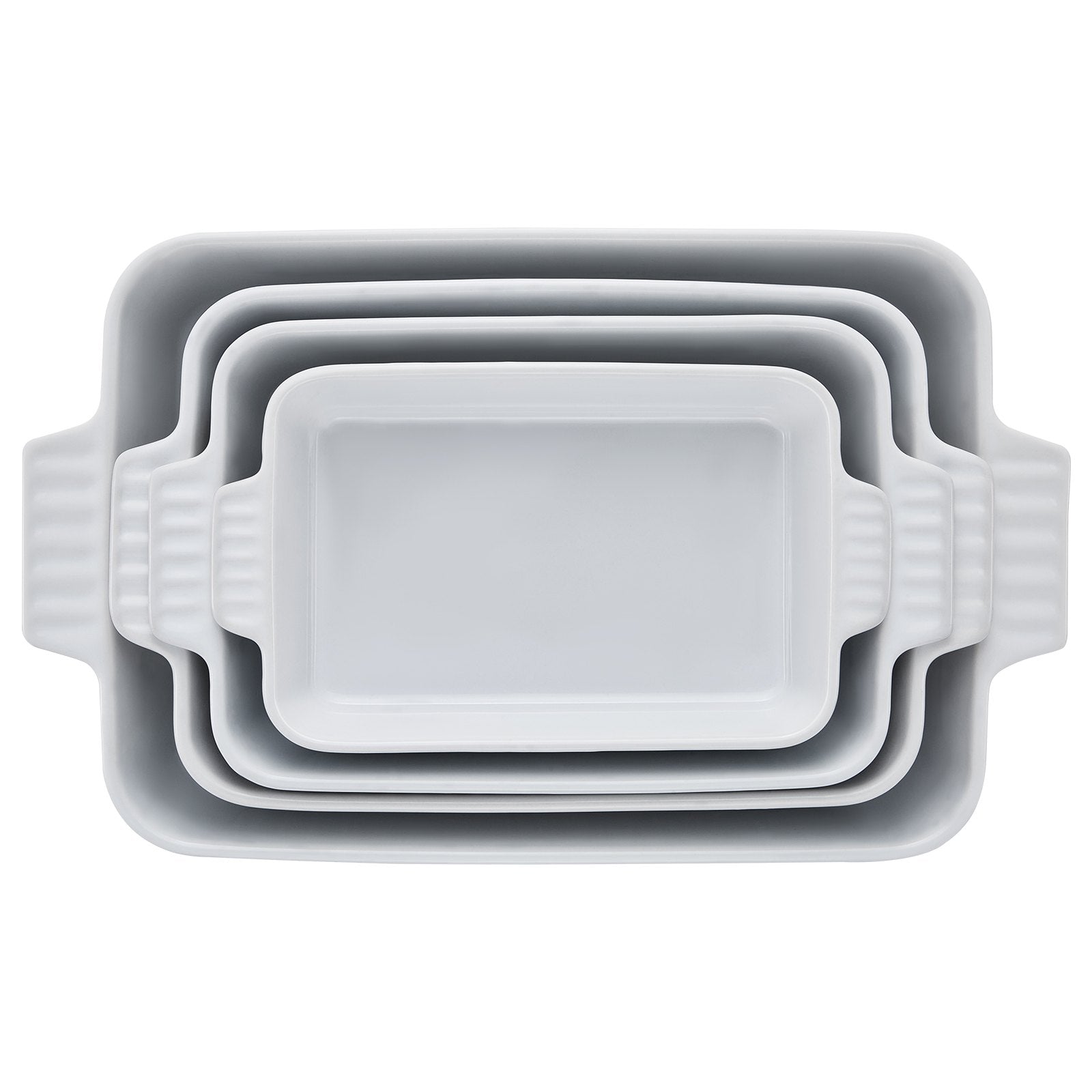 Elegant 4-Piece Ceramic Bakeware Set, 9"x13" Casserole Dishes with Handles, Oven Safe Lasagna Pans for Cooking, Perfect Gift for Holidays