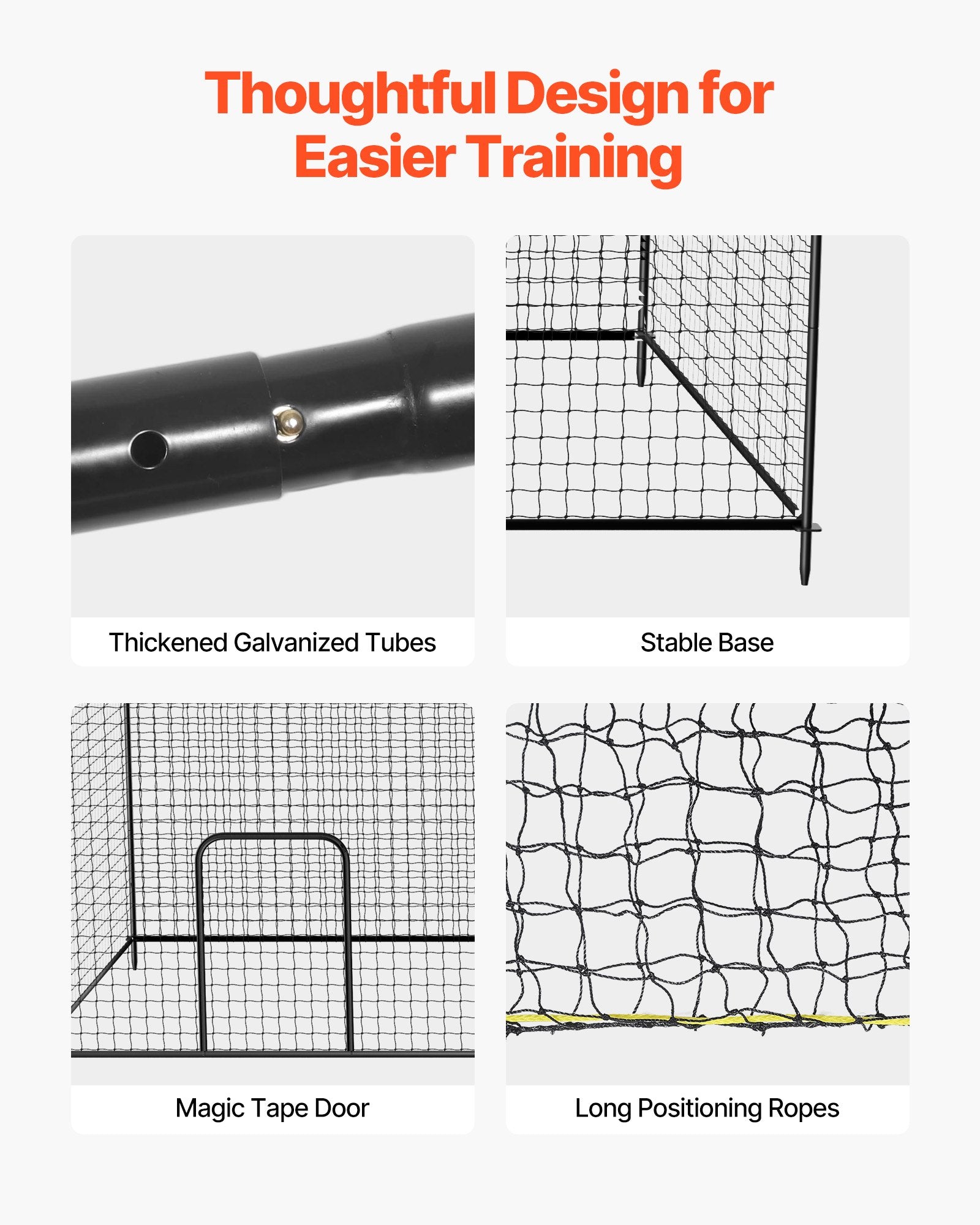 Freestanding Portable Baseball Batting Cage - 35x10.5x10.2 FT with Durable 45-Ply HDPE Netting for Indoor & Outdoor Training, Easy Setup