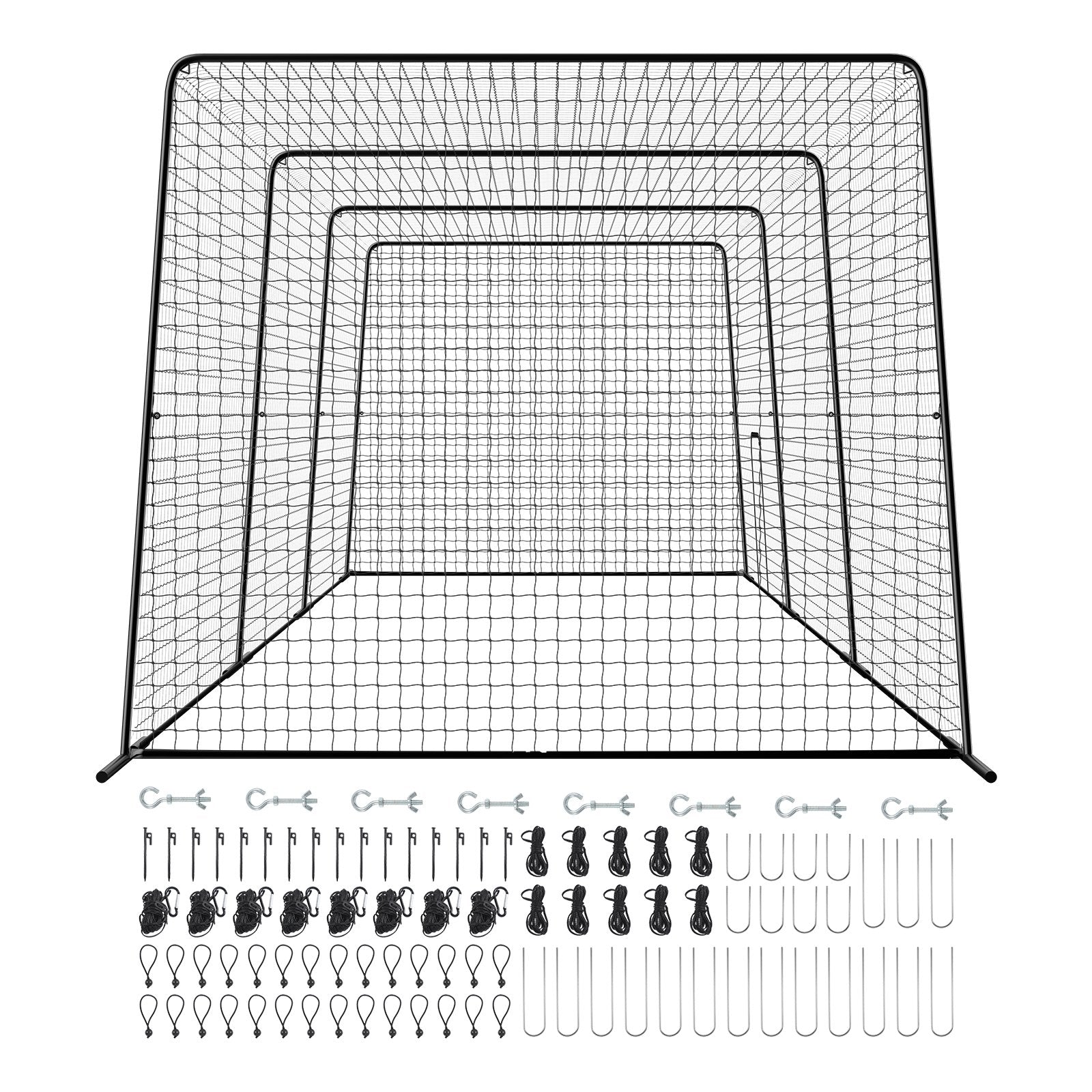 Freestanding Portable Baseball Batting Cage, 39.4 x 12.1 x 10.2 FT, Durable HDPE Netting, Indoor Outdoor Practice, Easy Setup, Multi-Sport Training