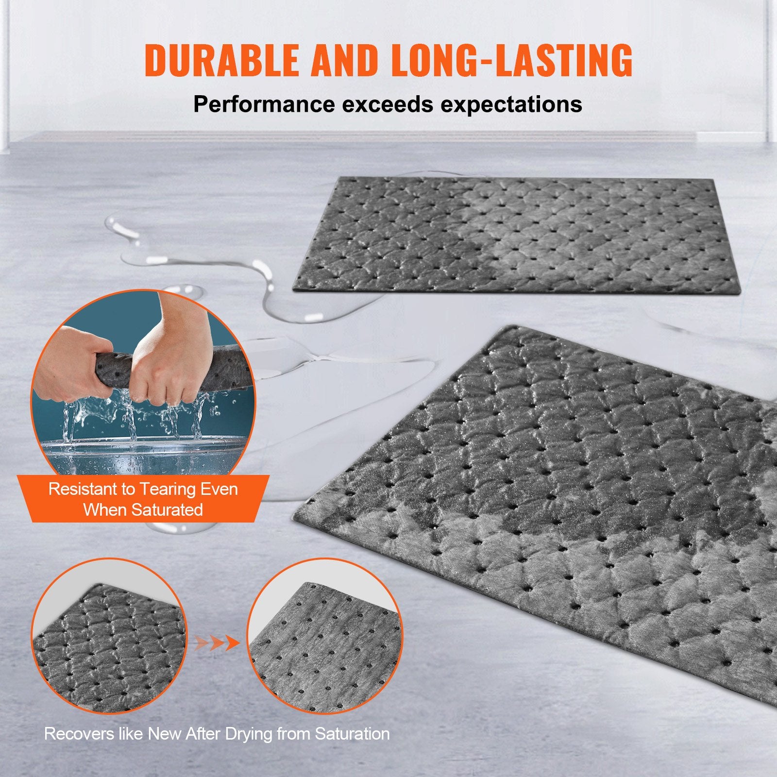 Complete Universal Spill Kit - 43 Piece Absorbent Kit with High Absorption Sorbent Pads, Socks, Pillows, Gloves, Portable Bag for Effective Spill Control