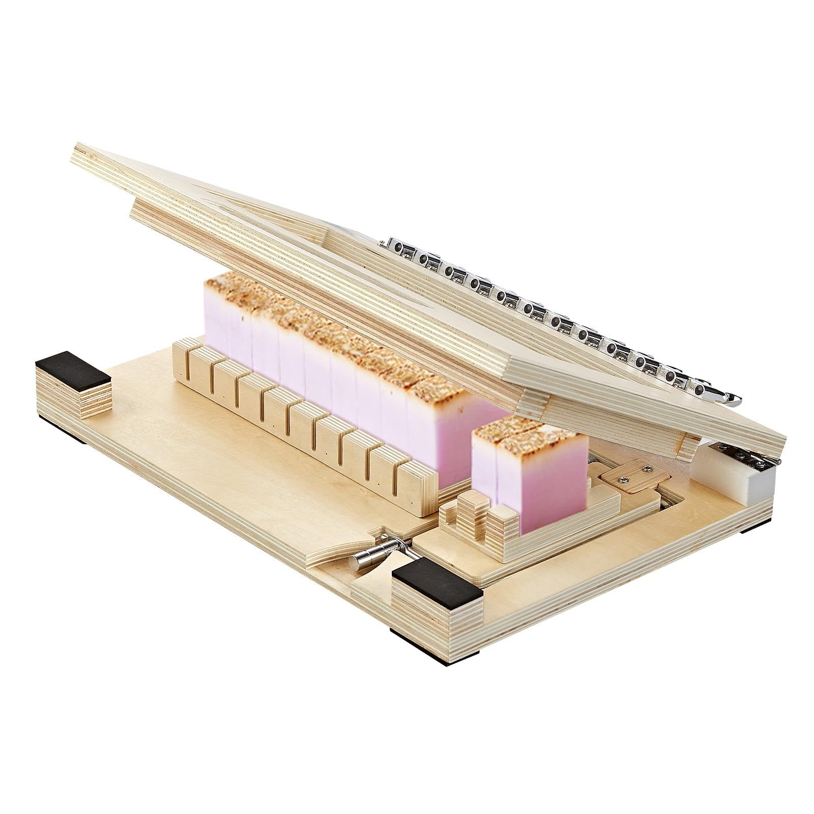 Precision Soap & Candle Cutter: 1-12 Bars, 1-Inch Accuracy, Wood & Steel Frame, Extra Wires, DIY Tool for Efficient Handmade Projects