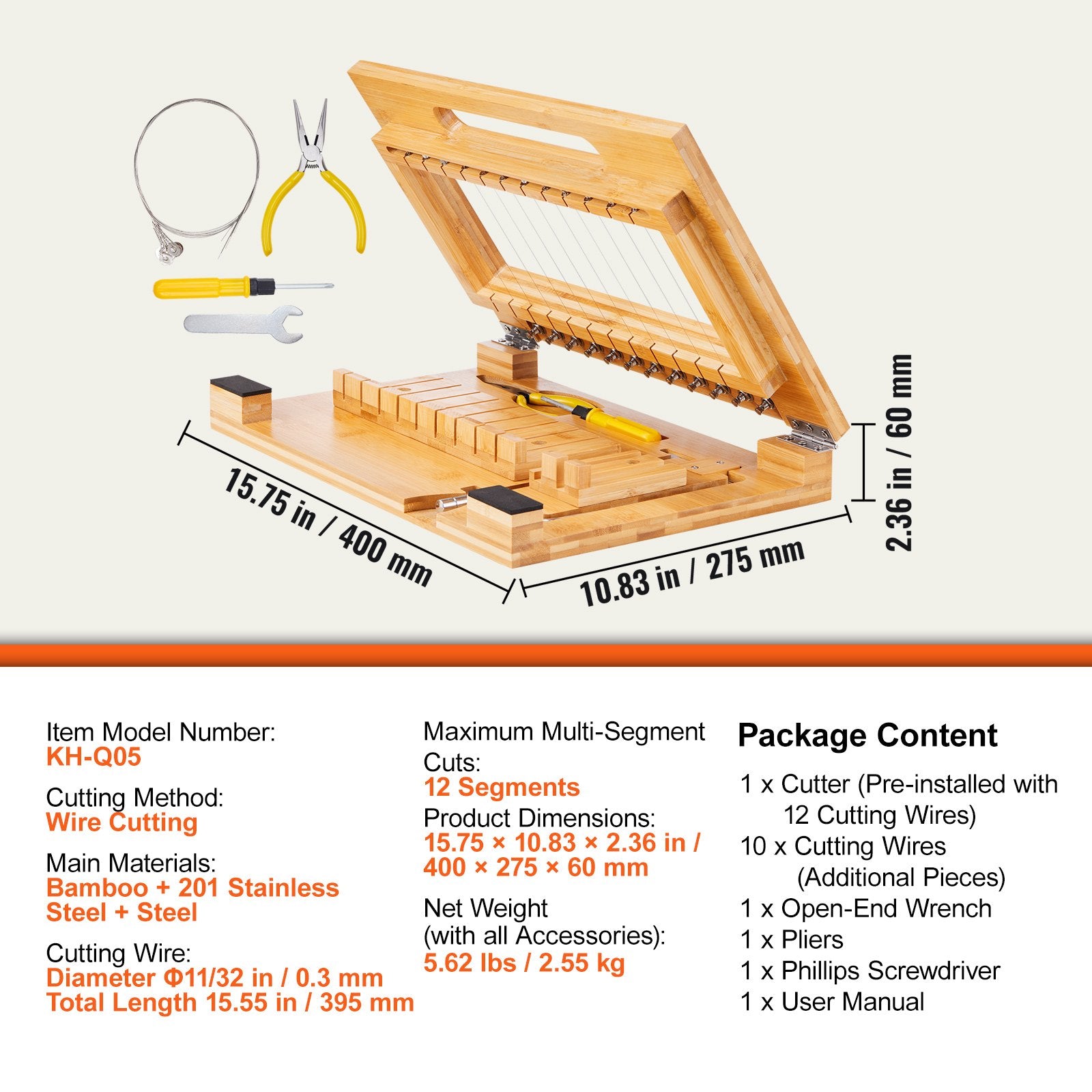 Bamboo Soap & Cheese Slicer with Steel Wire - Precise 1-Inch Cuts for DIY Crafts, Loaf Candles, Butter, Multi-Use Cutting Tool