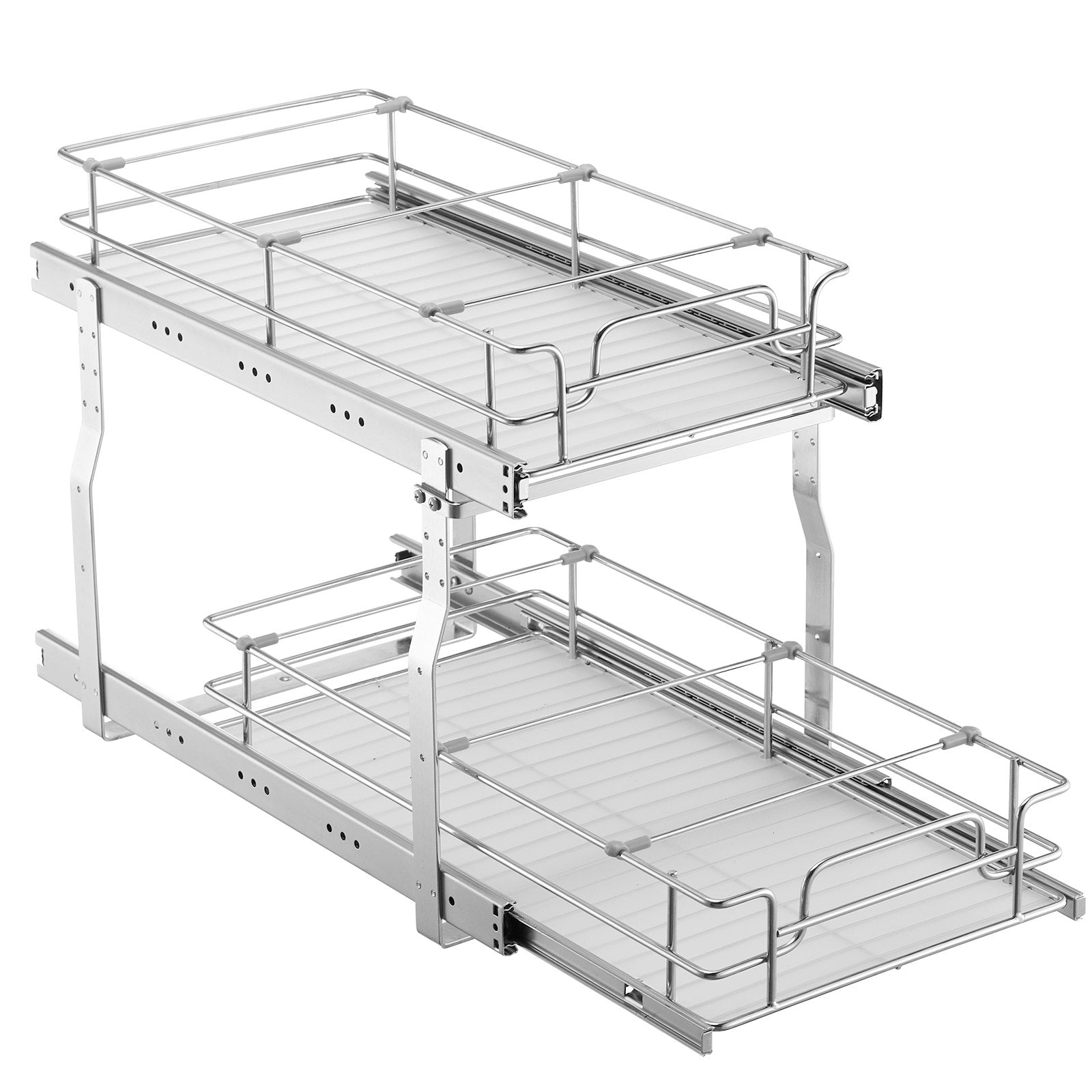 Heavy Duty Pull Out Cabinet Organizer - Steel Slide Out Pantry Shelves, Under Sink Storage, Durable Roll Out Drawers, Easy Install, Space-Saving Design