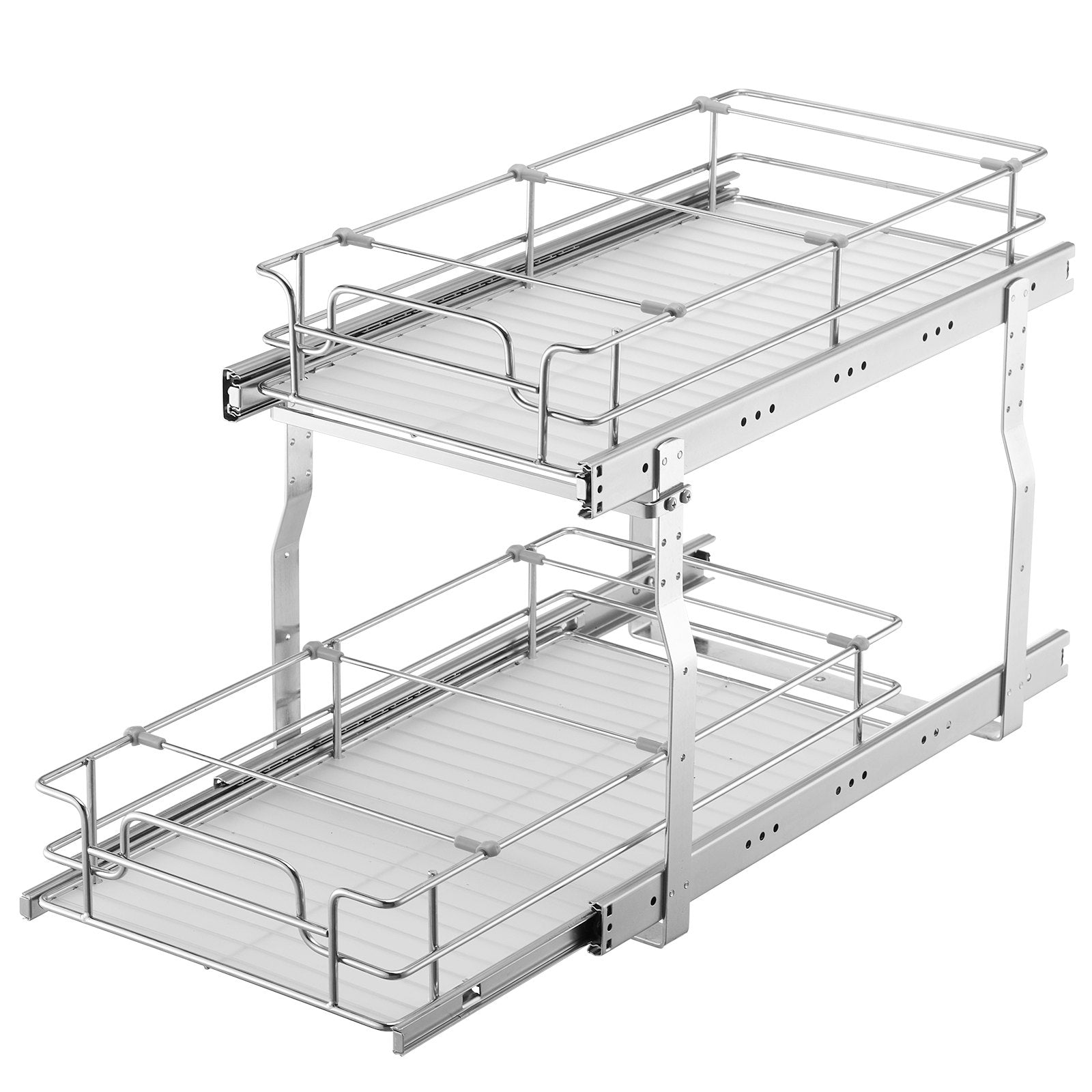 Heavy Duty Pull Out Cabinet Organizer - Steel Slide Out Pantry Shelves, Under Sink Storage, Durable Roll Out Drawers, Easy Install, Space-Saving Design