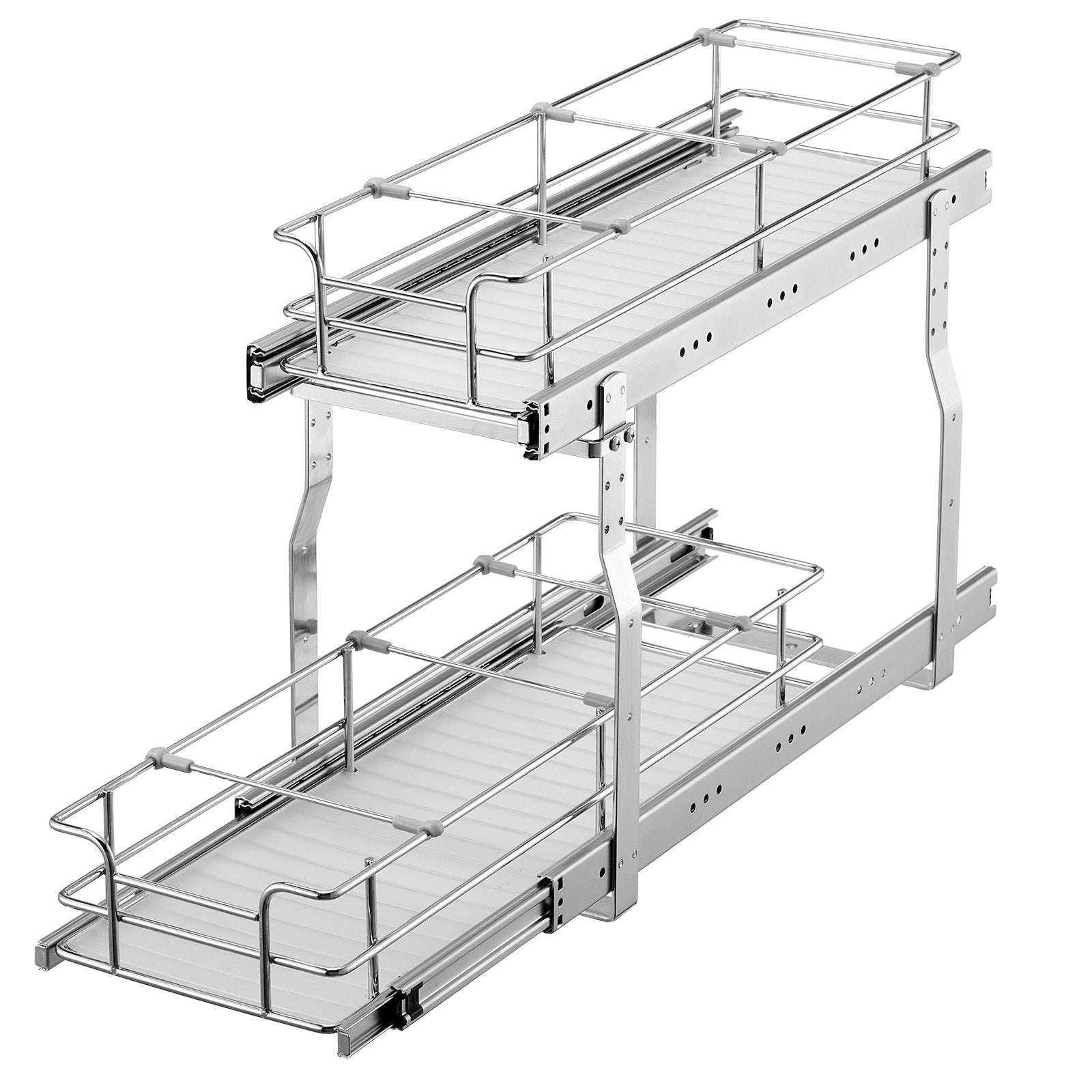 Premium 8.5"x21"x15" Heavy Duty Pull Out Cabinet Organizer with Steel Roll Out Drawers, Sliding Storage for Under Sink, Easy Install, Space-Saving 双层储物架