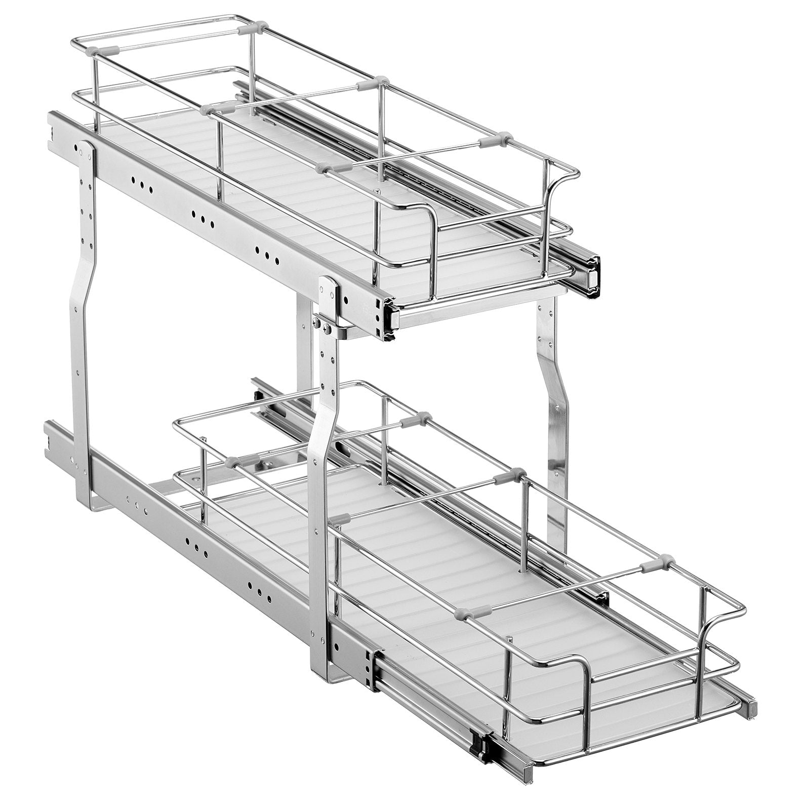 Premium 8.5"x21"x15" Heavy Duty Pull Out Cabinet Organizer with Steel Roll Out Drawers, Sliding Storage for Under Sink, Easy Install, Space-Saving 双层储物架