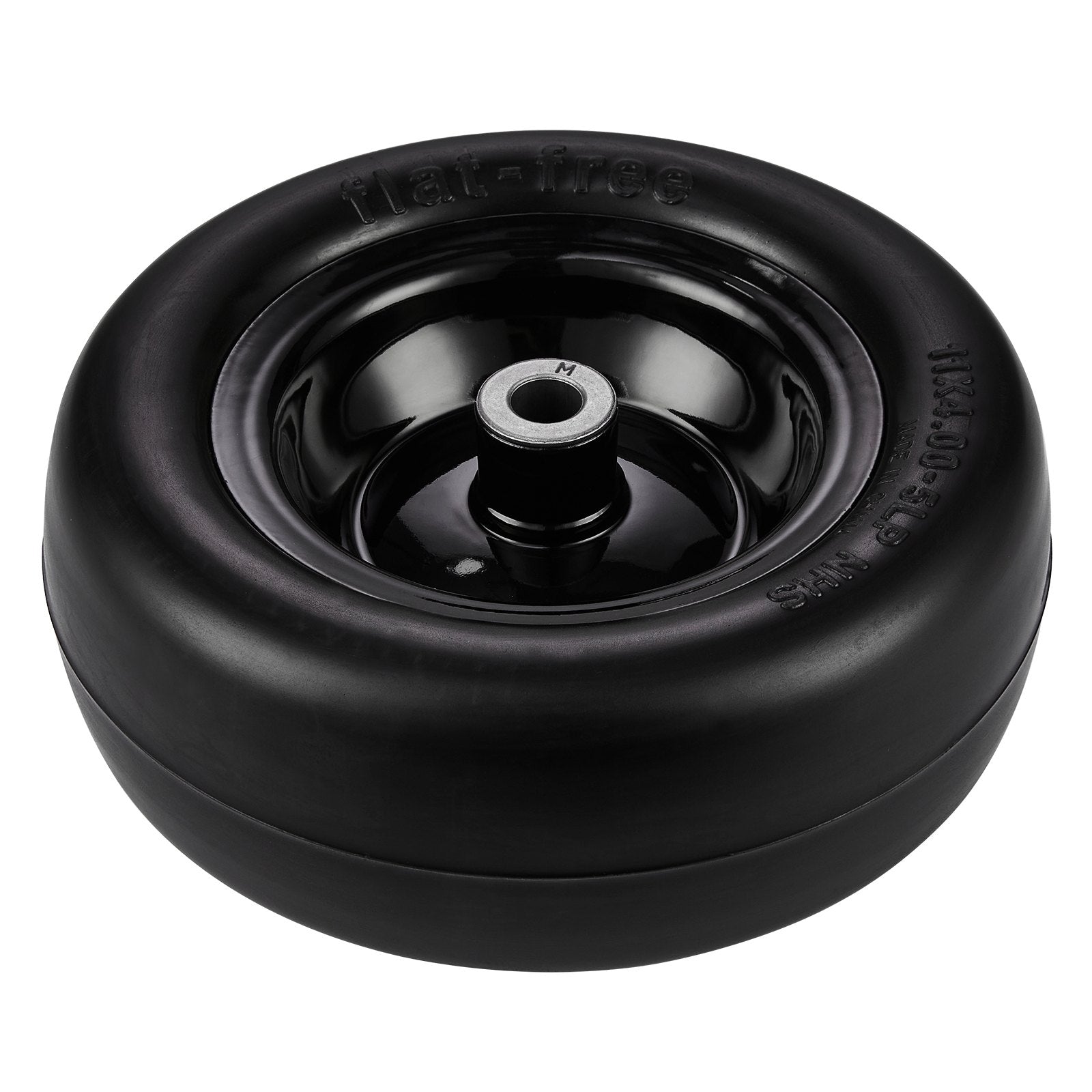 Durable Flat-Free PU Lawn Mower Tire with Rim, 11x4-5” Tubeless Set, Includes 20 Adapters, 3.4" Hub, 3/4" Bushing for Riding Mowers