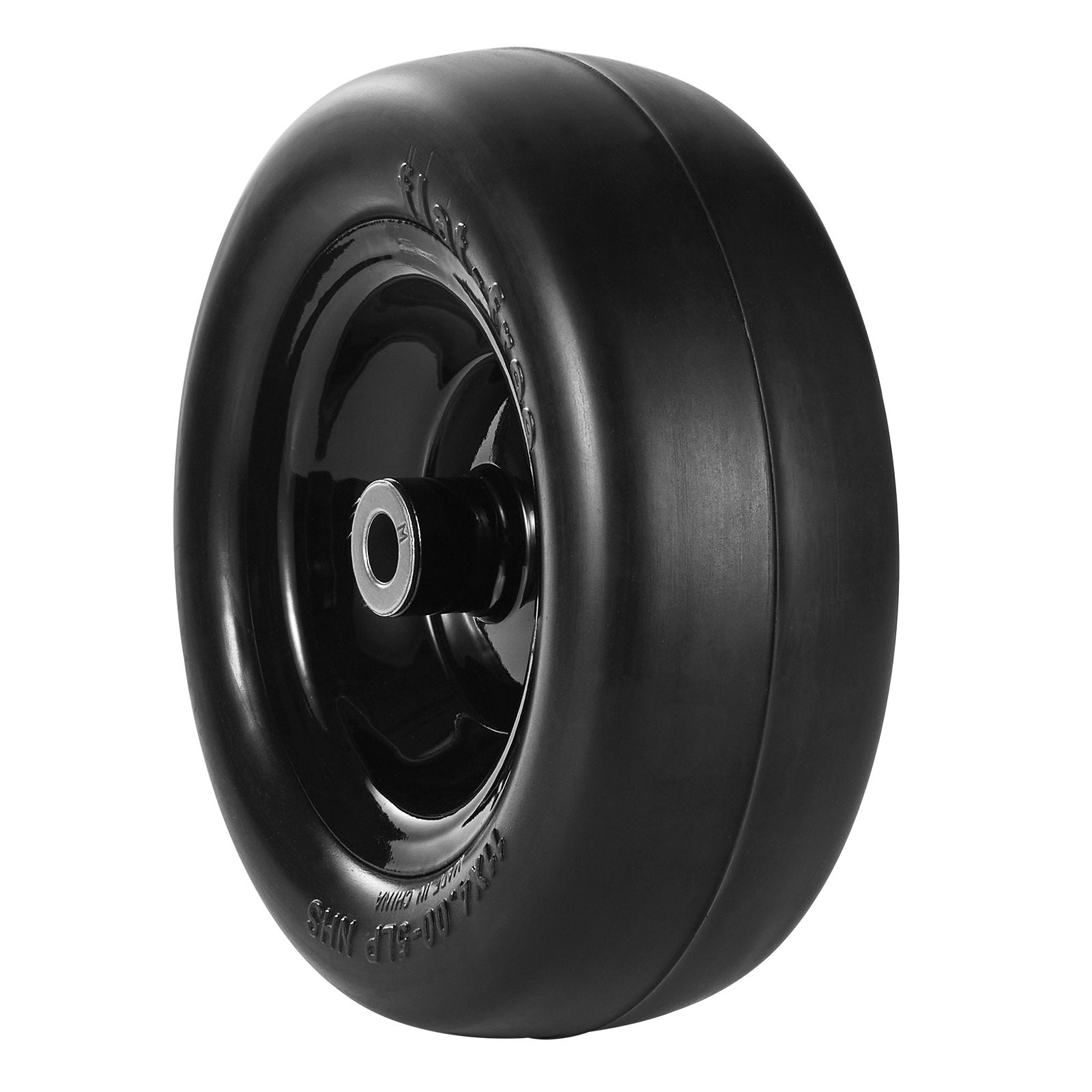 Durable Flat-Free PU Lawn Mower Tire with Rim, 11x4-5” Tubeless Set, Includes 20 Adapters, 3.4" Hub, 3/4" Bushing for Riding Mowers