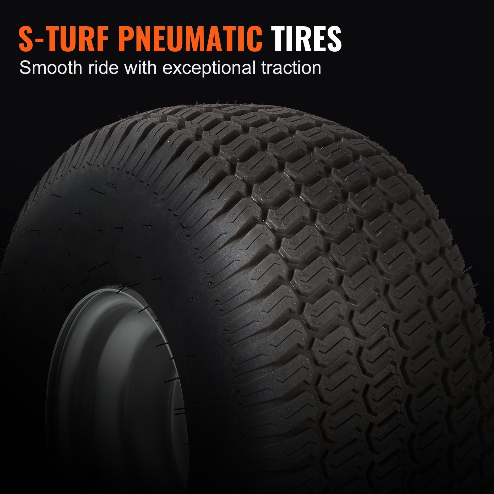 2-Pack 20x8-8" Tubeless Lawn Mower Tires with Rim, S-Turf Pneumatic Tires for Riding Mowers, 3.5" Offset Hub, 3/4" Bushing