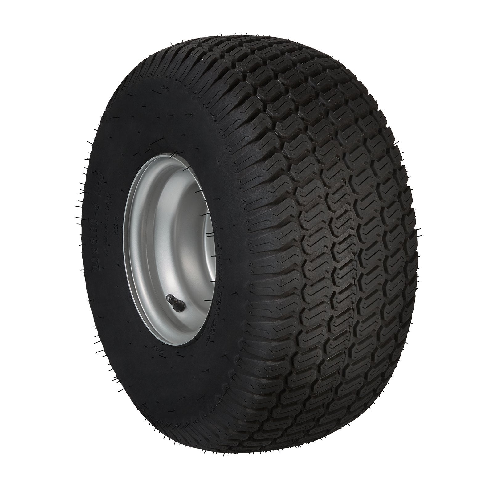 2-Pack 20x8-8" Tubeless Lawn Mower Tires with Rim, S-Turf Pneumatic Tires for Riding Mowers, 3.5" Offset Hub, 3/4" Bushing