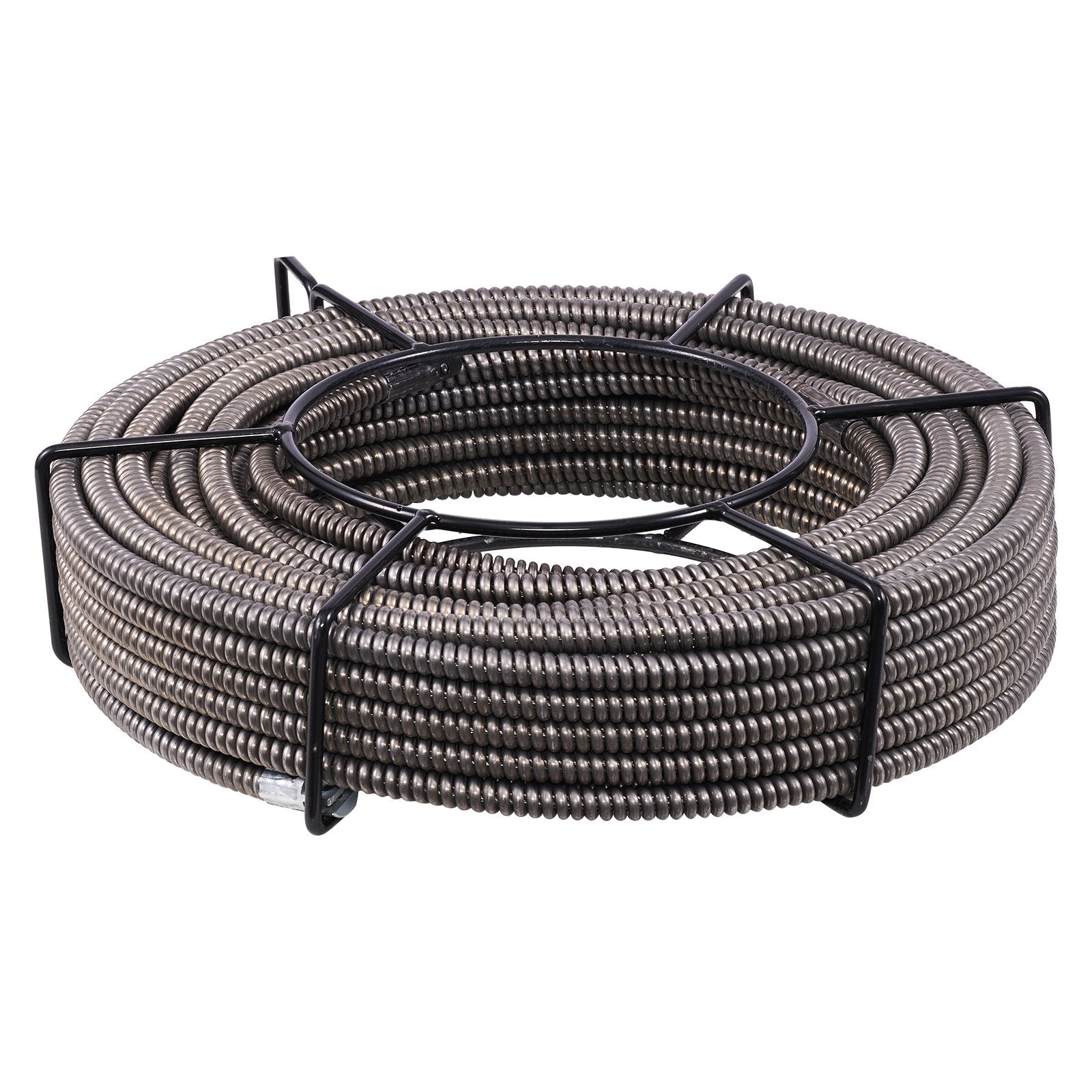 Professional 100ft Drain Cleaning Cable - Heavy-Duty 1/2" Solid Core Auger Snake for Clogs in 2-4" Pipes, Sewer, Pipe, and Drain Maintenance