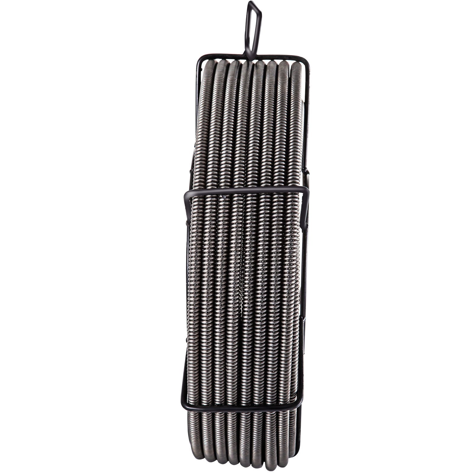 100 FT x 3/8 Inch Sewer Auger Cleaner Cable, Heavy-Duty Drain Cleaning Tool with 4 Cutter Heads for 2" to 4" Pipes, Sink, Floor Drain, Toilet
