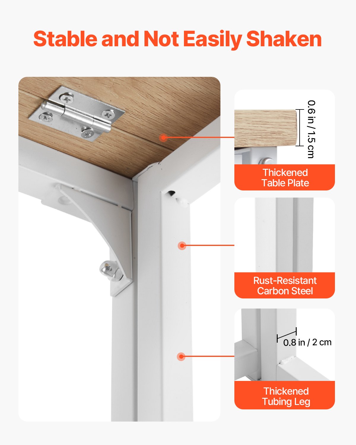 Compact Folding Desk with Storage Hooks, 31.5" Space-Saving Computer Table for Home Office, Easy Assembly, Oak Finish, Multi-Purpose Use