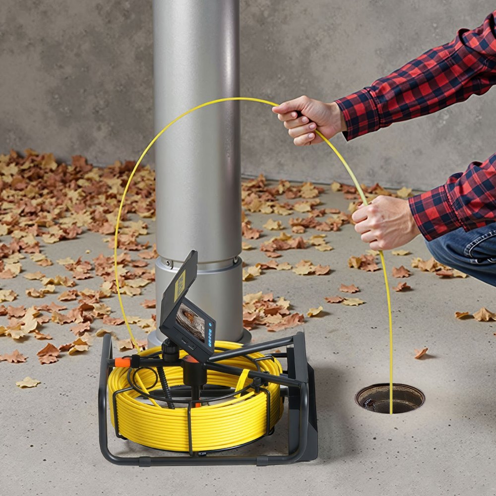 Long Cable Pipeline Inspection Camera with LCD Monitor and DVR Function