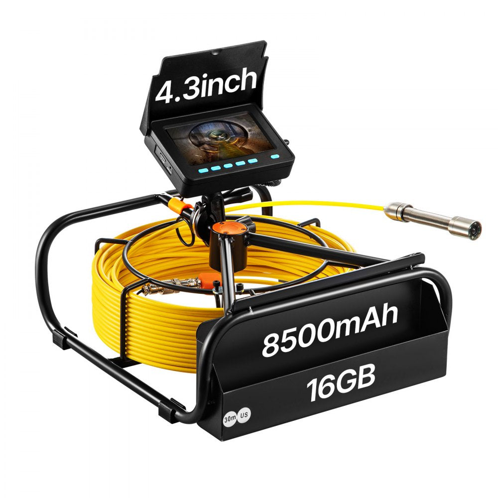 Long Cable Pipeline Inspection Camera with LCD Monitor and DVR Function