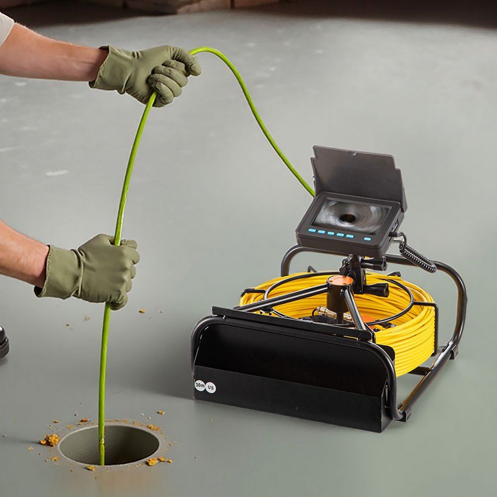 Professional-Grade Pipeline Inspection Camera with 164FT Snake Cable, 4.3" Screen, Waterproof IP68 Design, and LED Lights for Plumbing and Drain Maintenance