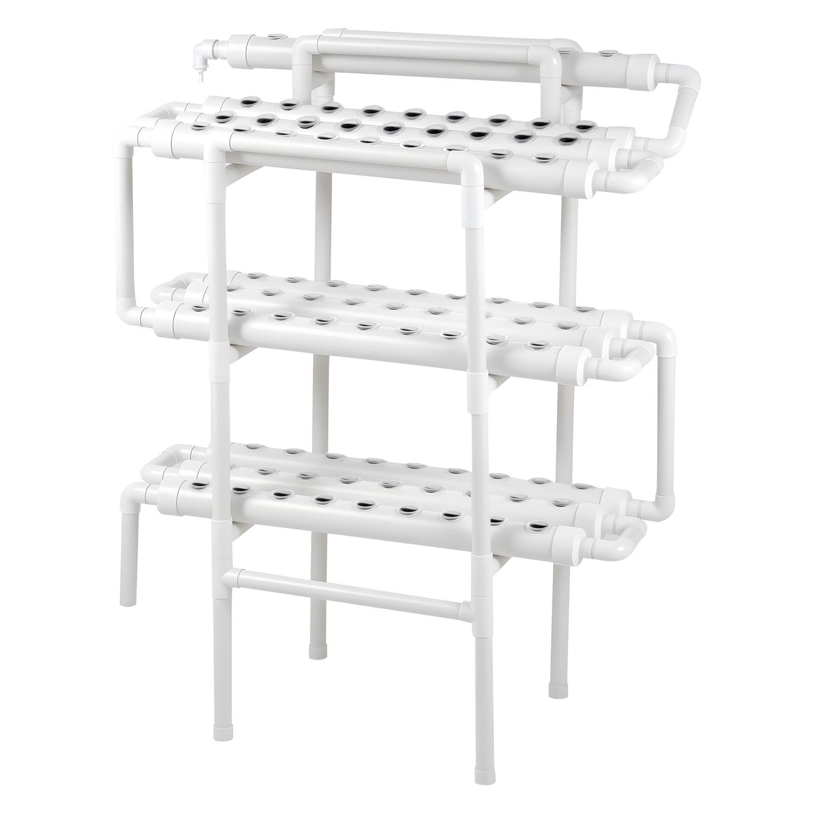 3-Tier Hydroponic Grow Kit with 90 Sites, Timed Irrigation, Sunlight Blocking Pipes for Indoor Home Garden, Fruit & Herb Planting
