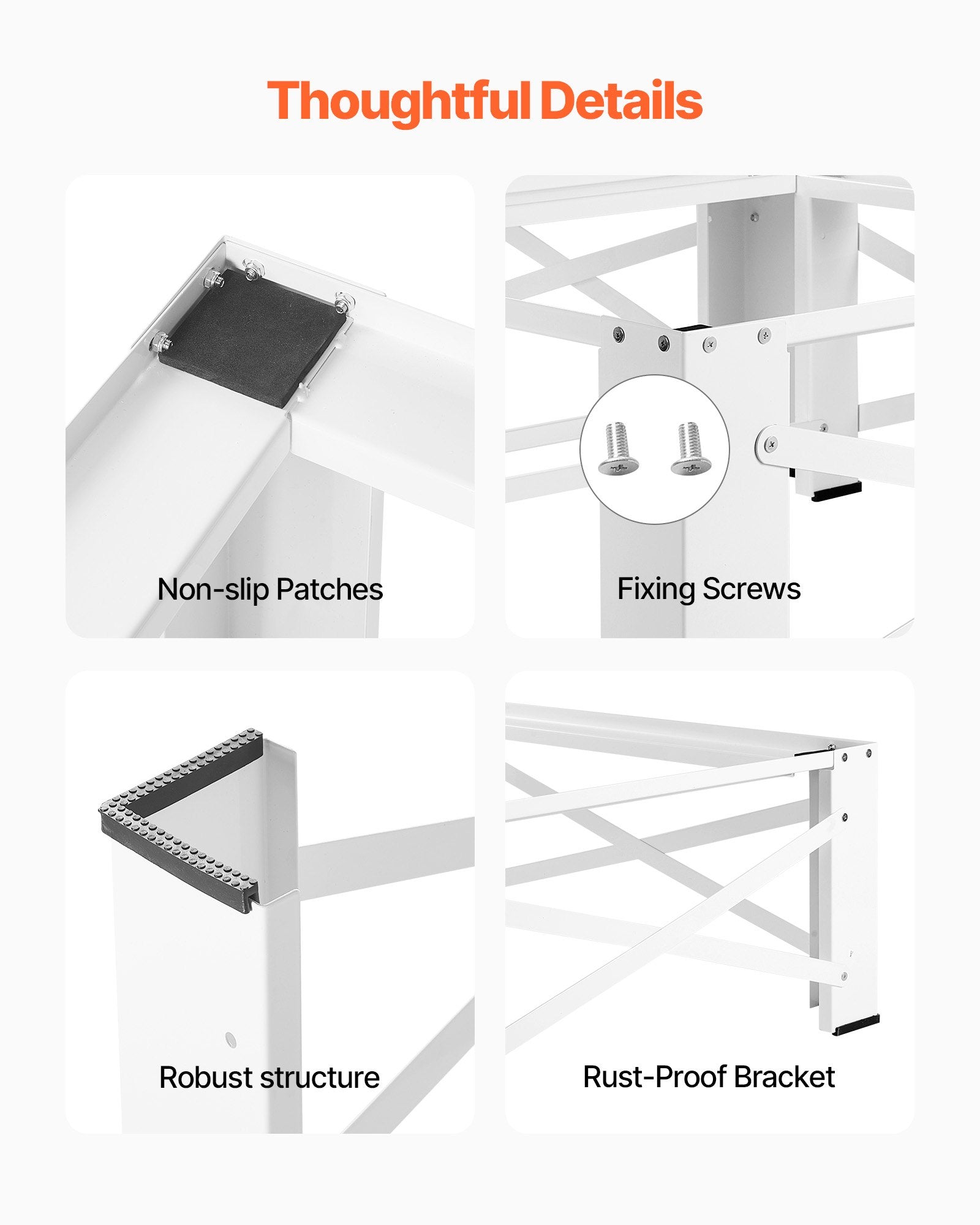 Universal White Laundry Pedestal Set, 12" Height, Supports 700 lbs, Non-Slip, 28.3" x 28.3" Washer Dryer Stand, 2 Pack, Carbon Steel