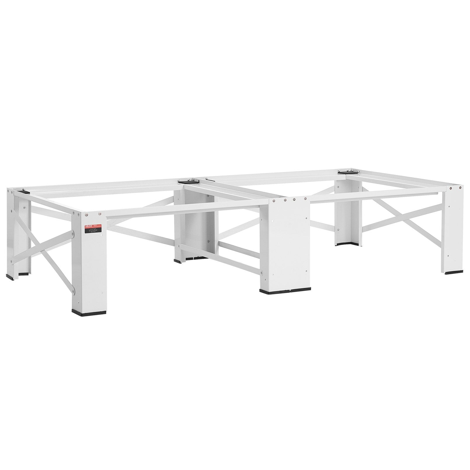 Universal White Laundry Pedestal Set, 12" Height, Supports 700 lbs, Non-Slip, 28.3" x 28.3" Washer Dryer Stand, 2 Pack, Carbon Steel