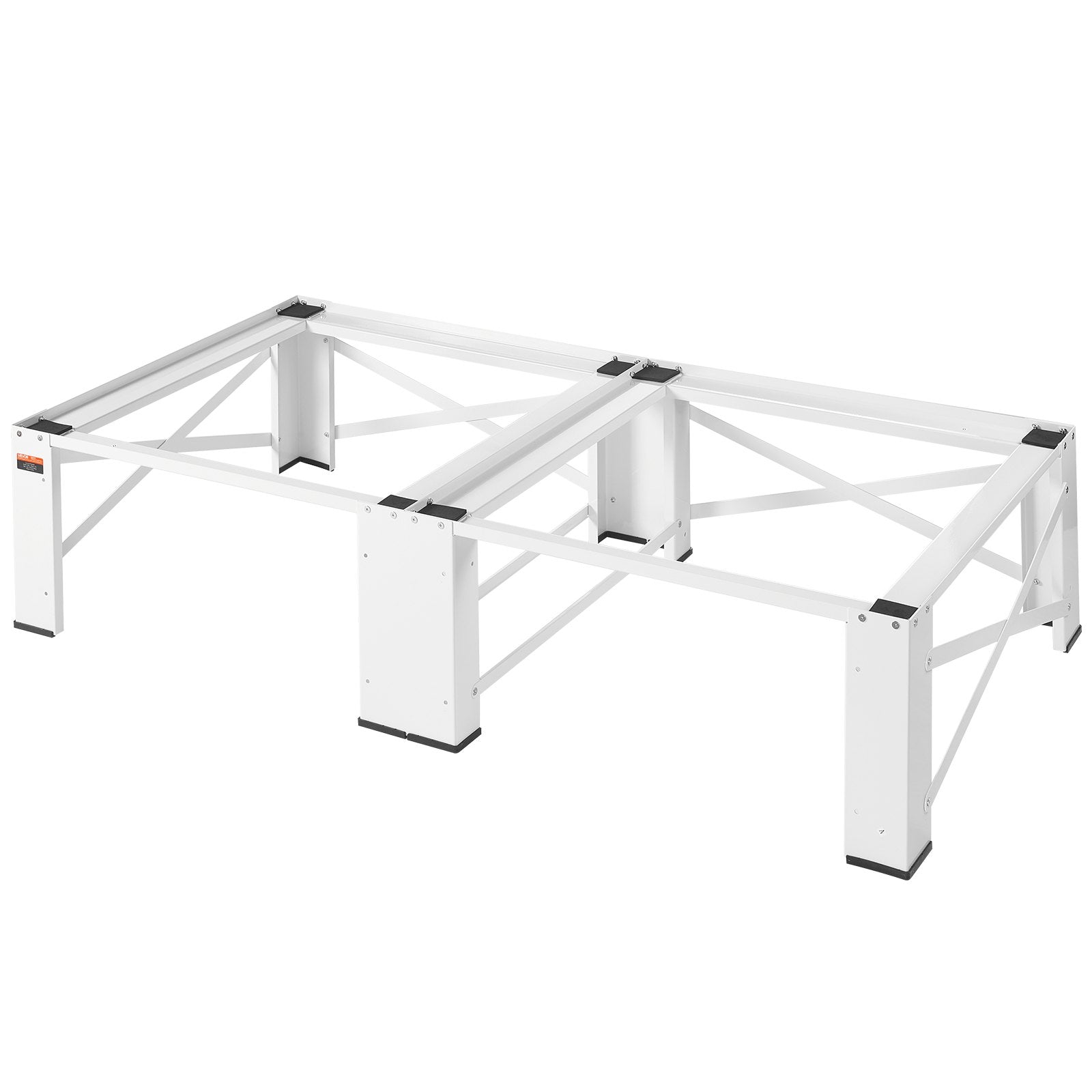 Universal White Laundry Pedestal Set, 12" Height, Supports 700 lbs, Non-Slip, 28.3" x 28.3" Washer Dryer Stand, 2 Pack, Carbon Steel