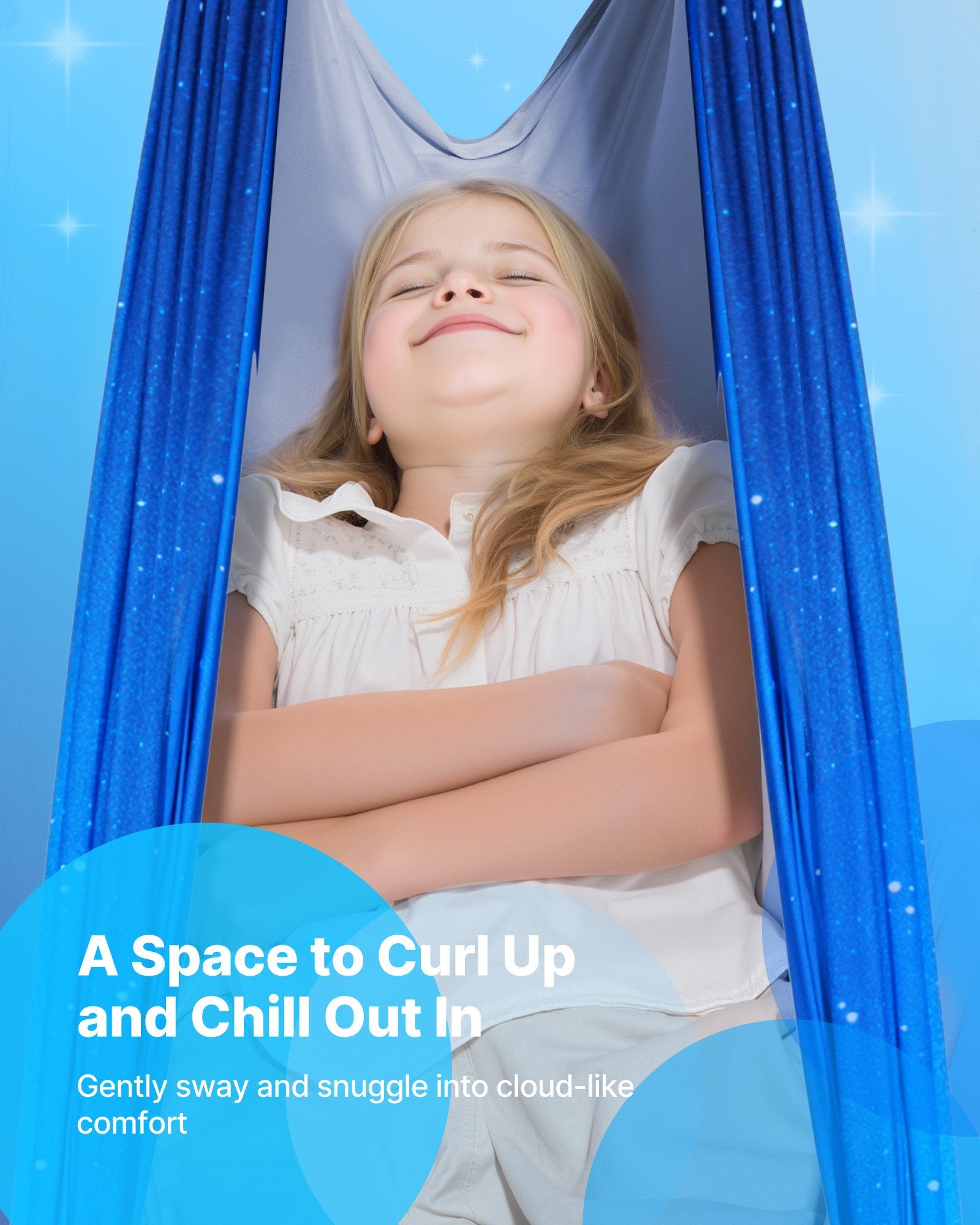 Double-Layer Sensory Hammock Swing for Kids, 360° Swivel Indoor & Outdoor, Adjustable Aerial Yoga, 300lbs Capacity, Easy Setup & Portable