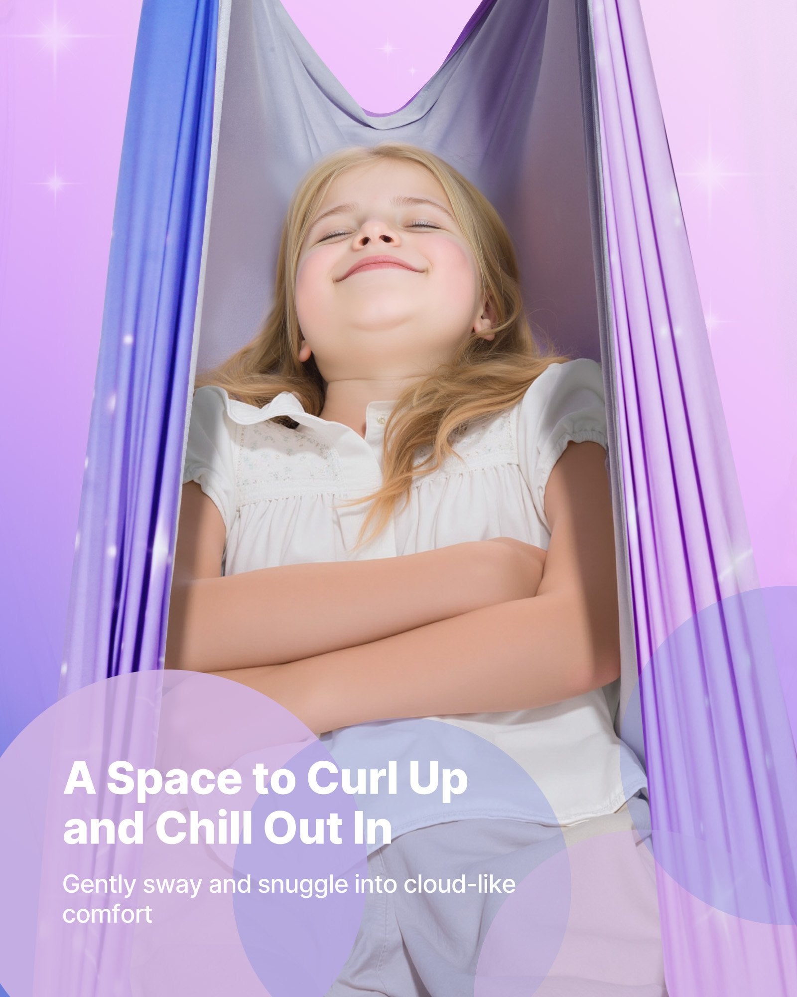 Double-Layer Sensory Swing Hammock with 360° Swivel, Indoor & Outdoor Use, Holds 300lbs, Perfect for Kids' Aerial Yoga and Relaxation