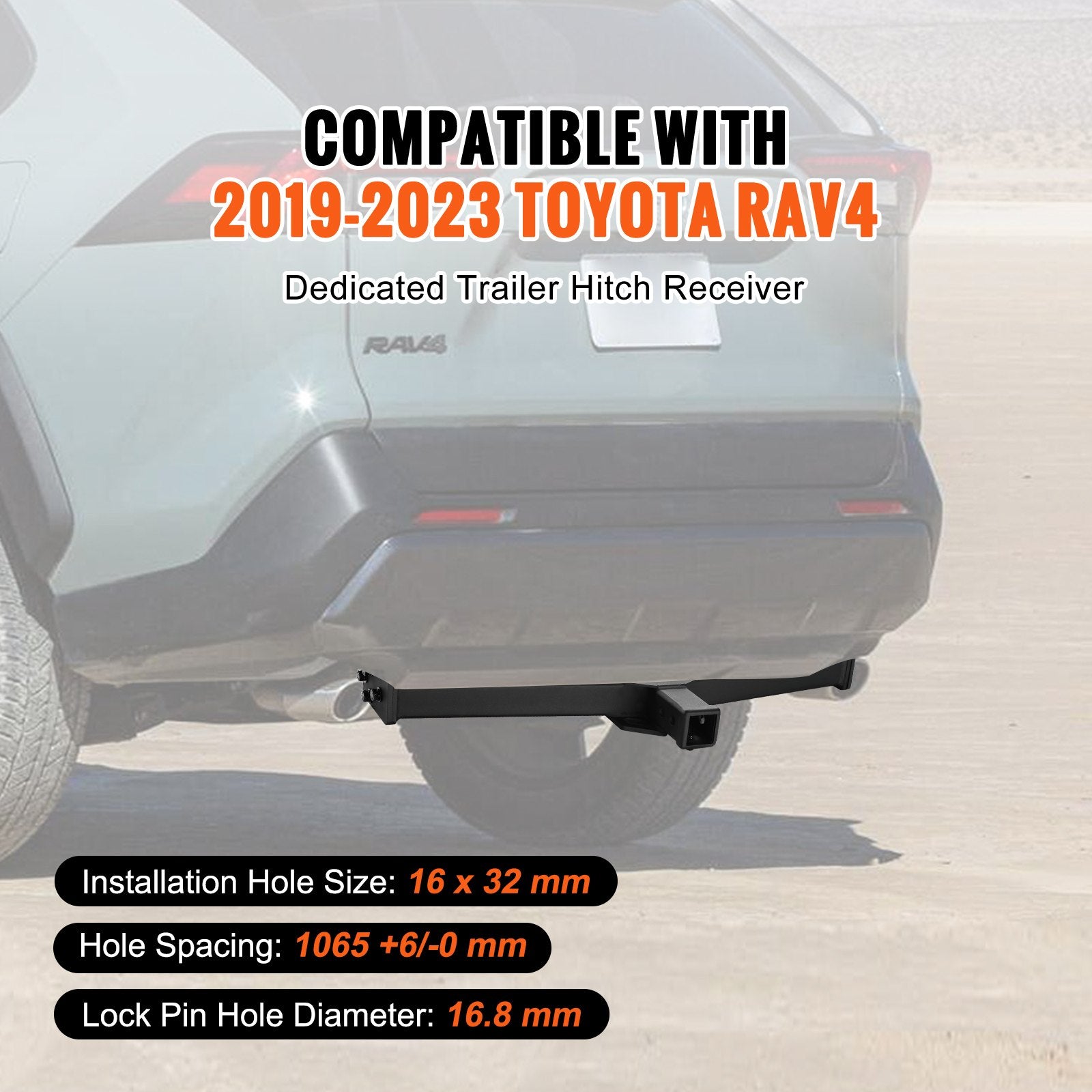Durable Class 3 Hitch for 2019-2023 Toyota RAV4 - 2-Inch Receiver, 6000 lbs Capacity, Fits Ball Mount, Cargo Carrier & More