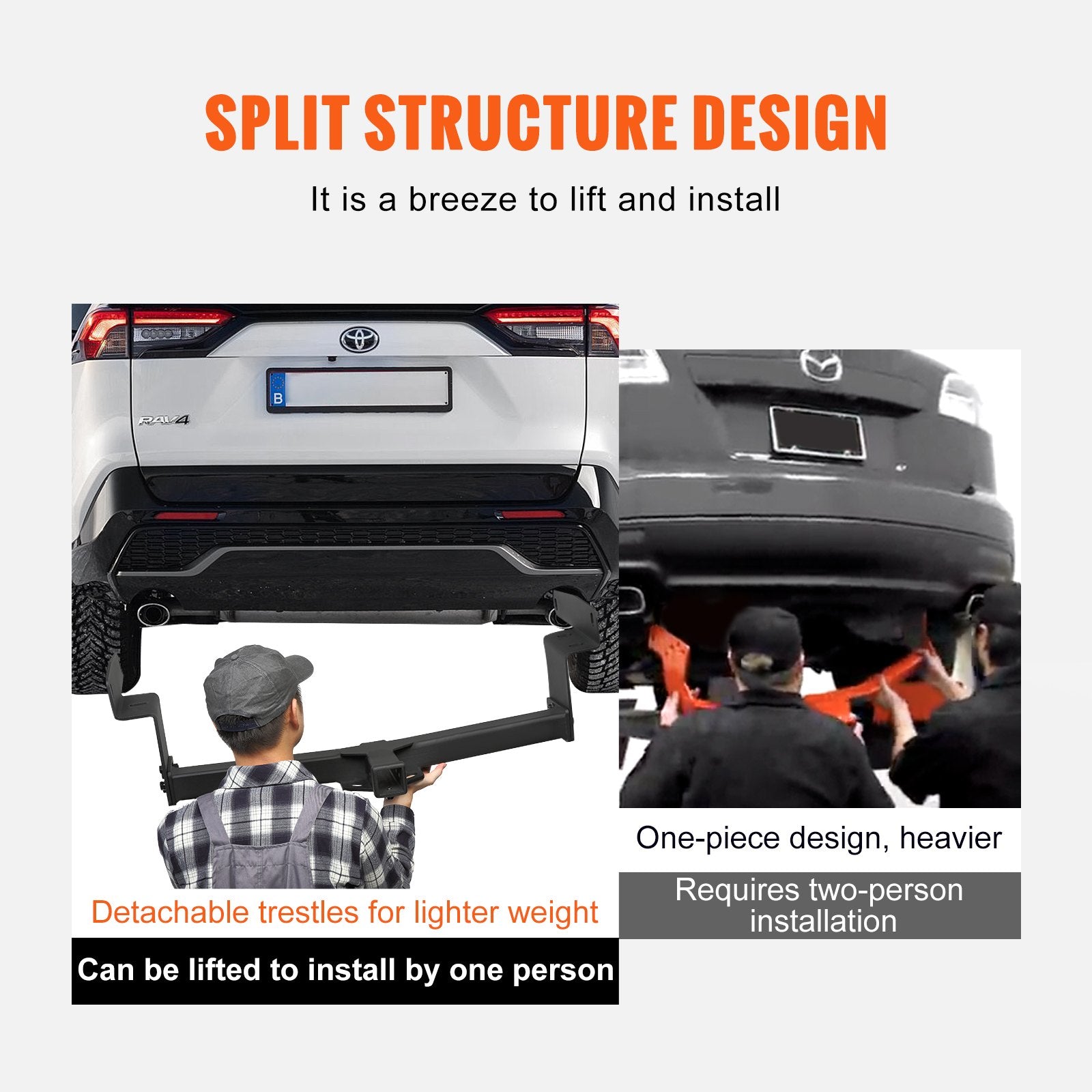 Durable Class 3 Hitch for 2019-2023 Toyota RAV4 - 2-Inch Receiver, 6000 lbs Capacity, Fits Ball Mount, Cargo Carrier & More