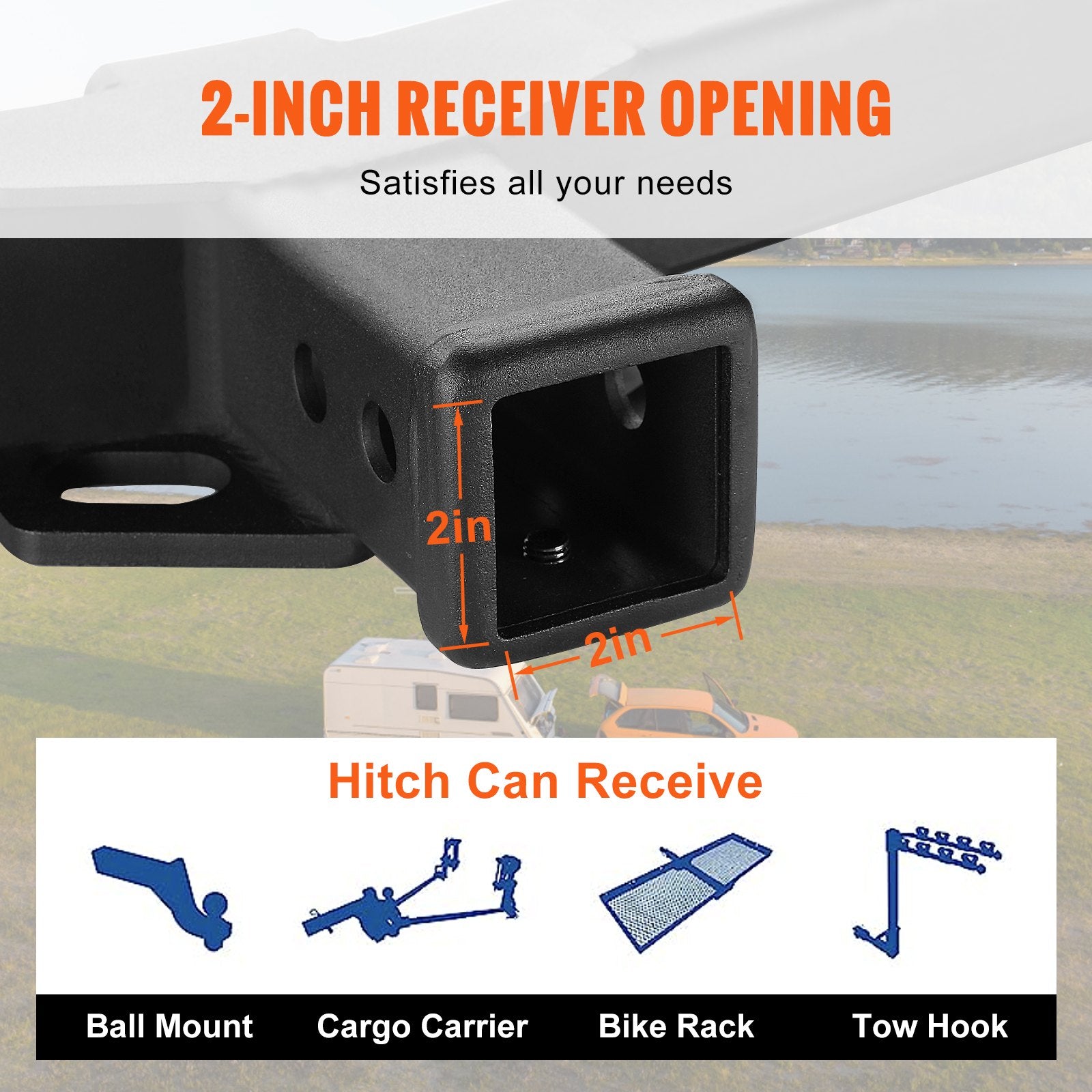 Durable Class 3 Hitch for 2019-2023 Toyota RAV4 - 2-Inch Receiver, 6000 lbs Capacity, Fits Ball Mount, Cargo Carrier & More