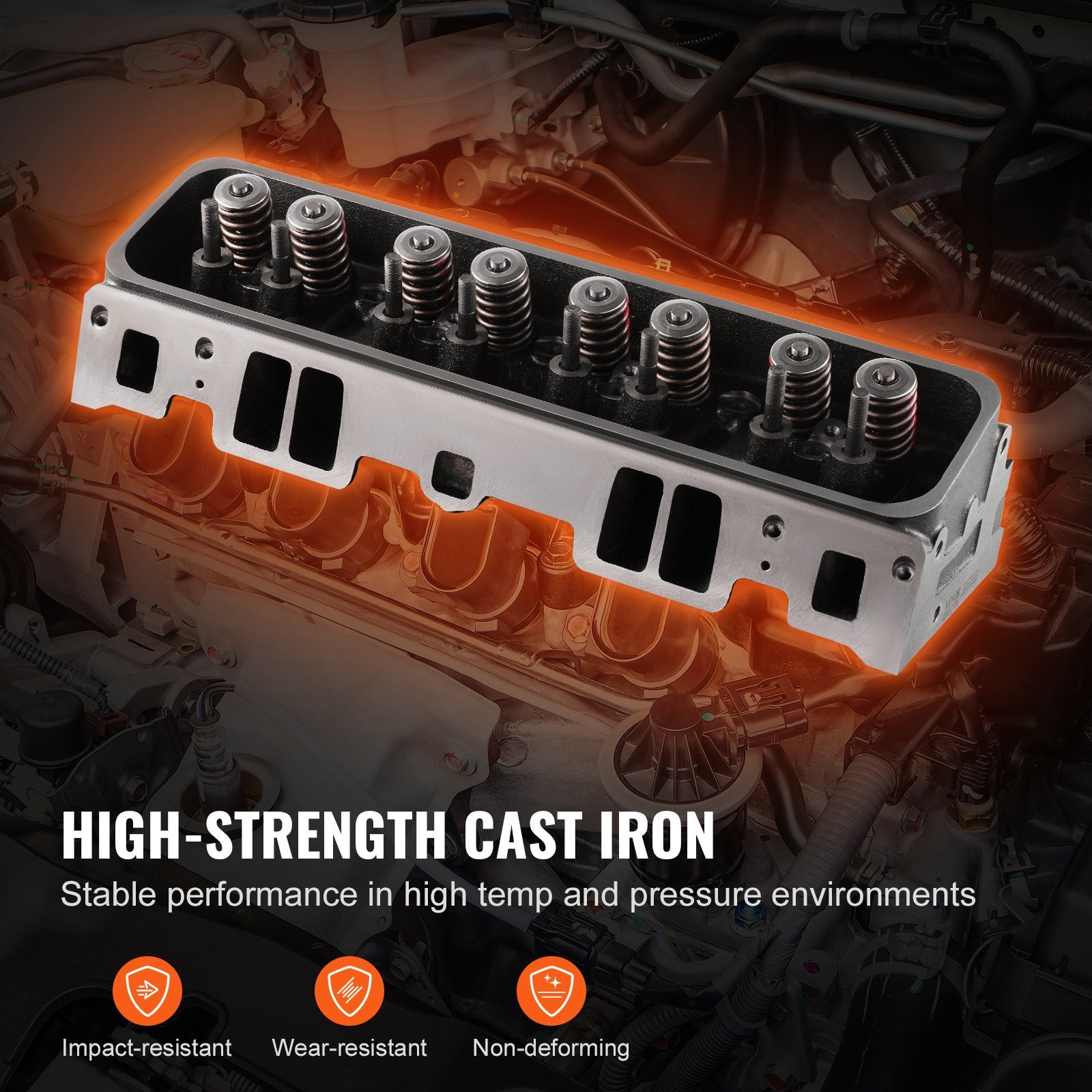 Replacement Engine Cylinder Head Assembly for CHEVROLET, GMC, ESCALADE, SUBURBAN, TAHOE - Durable Cast Iron, High Precision, Enhanced Efficiency