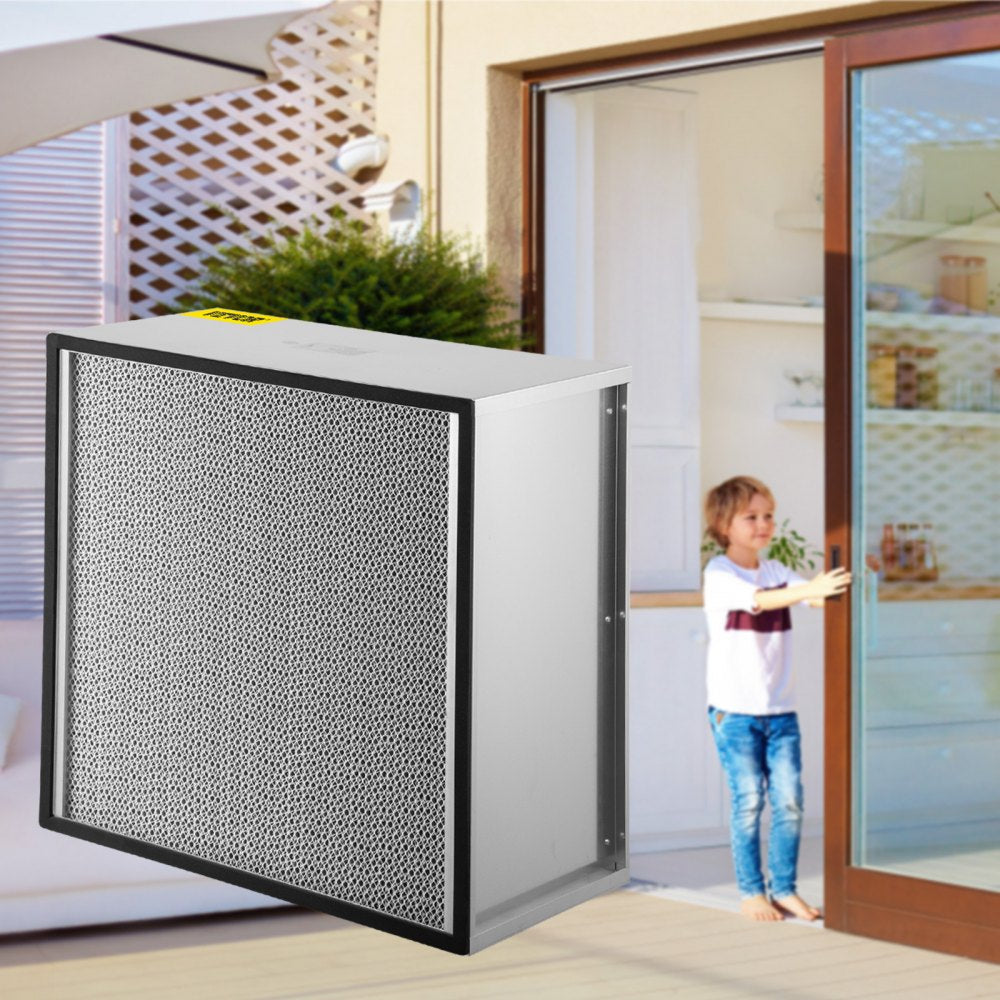 VEVOR Filter Replacement, 24''x24''x11.5'' AC Filter, True HEPA Pleated Air Filter, Air Filter Replacement with Durable Galvanized Frame, 99.97% Standard Filter Compatible for HEPA Filter Novair 2000
