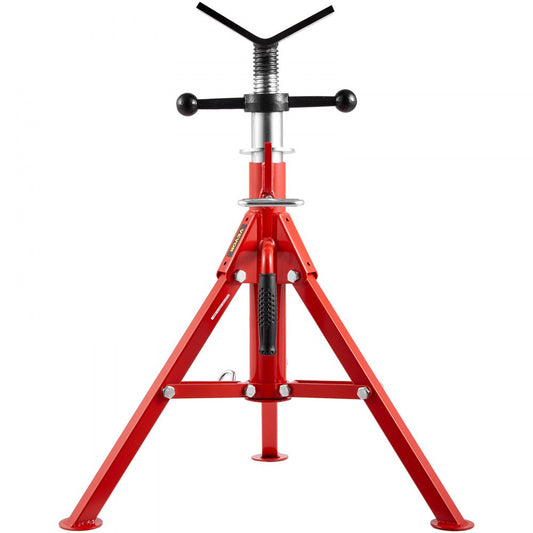 VEVOR V Head Pipe Stand 1/8\"-12\" Capacity, Adjustable Height 24\"-42\", Pipe Jack Stands 2500 lb. Load Capacity, Portable Folding Pipe Stands, Carbon Steel Body More Durable