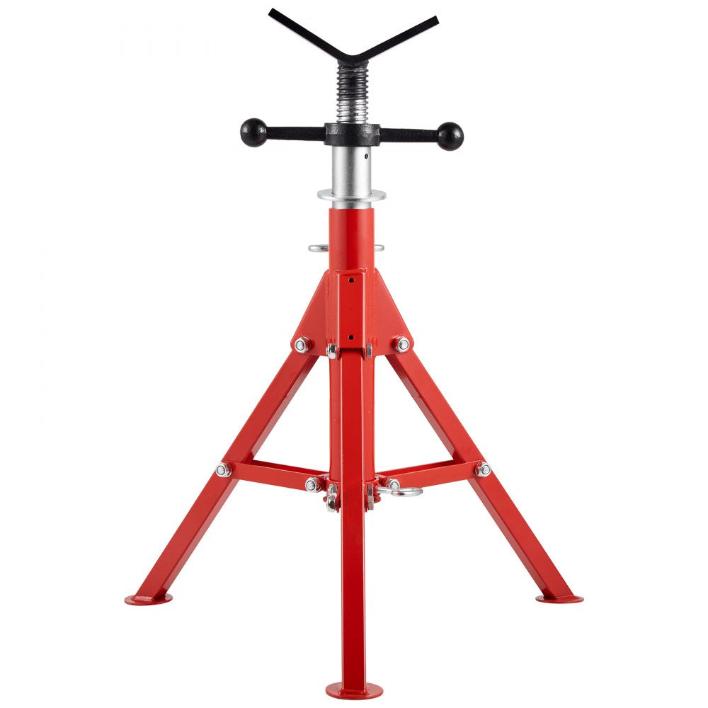 VEVOR V Head Pipe Stand 1/8\"-12\" Capacity, Adjustable Height 24\"-42\", Pipe Jack Stands 2500 lb. Load Capacity, Portable Folding Pipe Stands, Carbon Steel Body More Durable