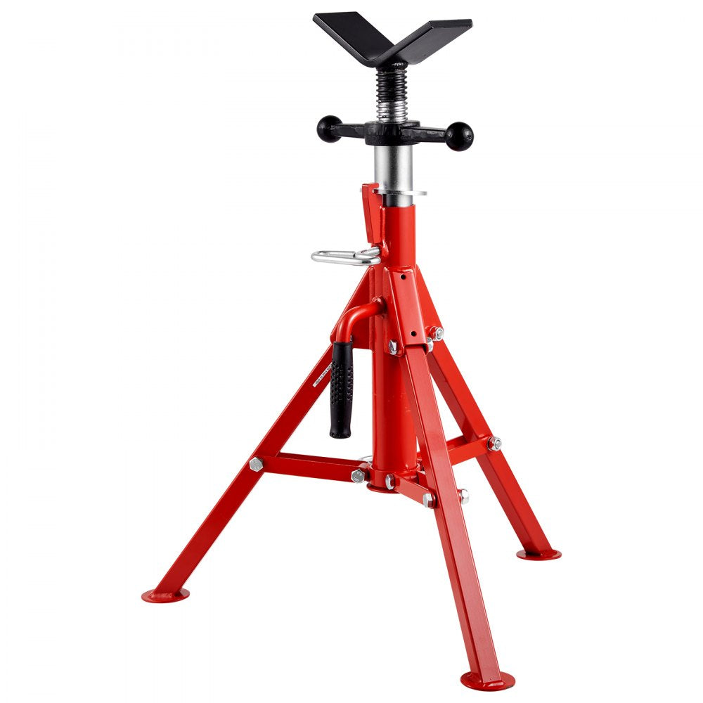 VEVOR V Head Pipe Stand 1/8\"-12\" Capacity, Adjustable Height 24\"-42\", Pipe Jack Stands 2500 lb. Load Capacity, Portable Folding Pipe Stands, Carbon Steel Body More Durable