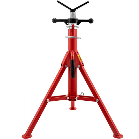 VEVOR V Head Pipe Stand 1/8\"-12\" Capacity,Adjustable Height 28\"-52?,Pipe Jack Stands 2500 lb. Load Capacity,Portable Folding Pipe Stands, Carbon Steel Body More Durable