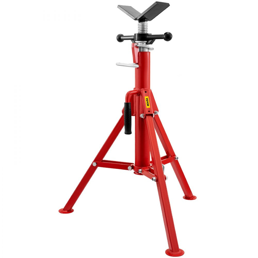 VEVOR V Head Pipe Stand 1/8\"-12\" Capacity,Adjustable Height 28\"-52?,Pipe Jack Stands 2500 lb. Load Capacity,Portable Folding Pipe Stands, Carbon Steel Body More Durable