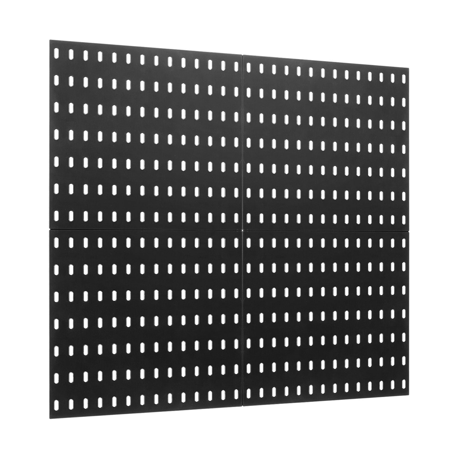 11" x 11" Plastic Pegboard Kit - Black, 4 Panel Wall Organizer for Garage, Kitchen, Craft Room, Office, Easy Install & Durable Storage Solution
