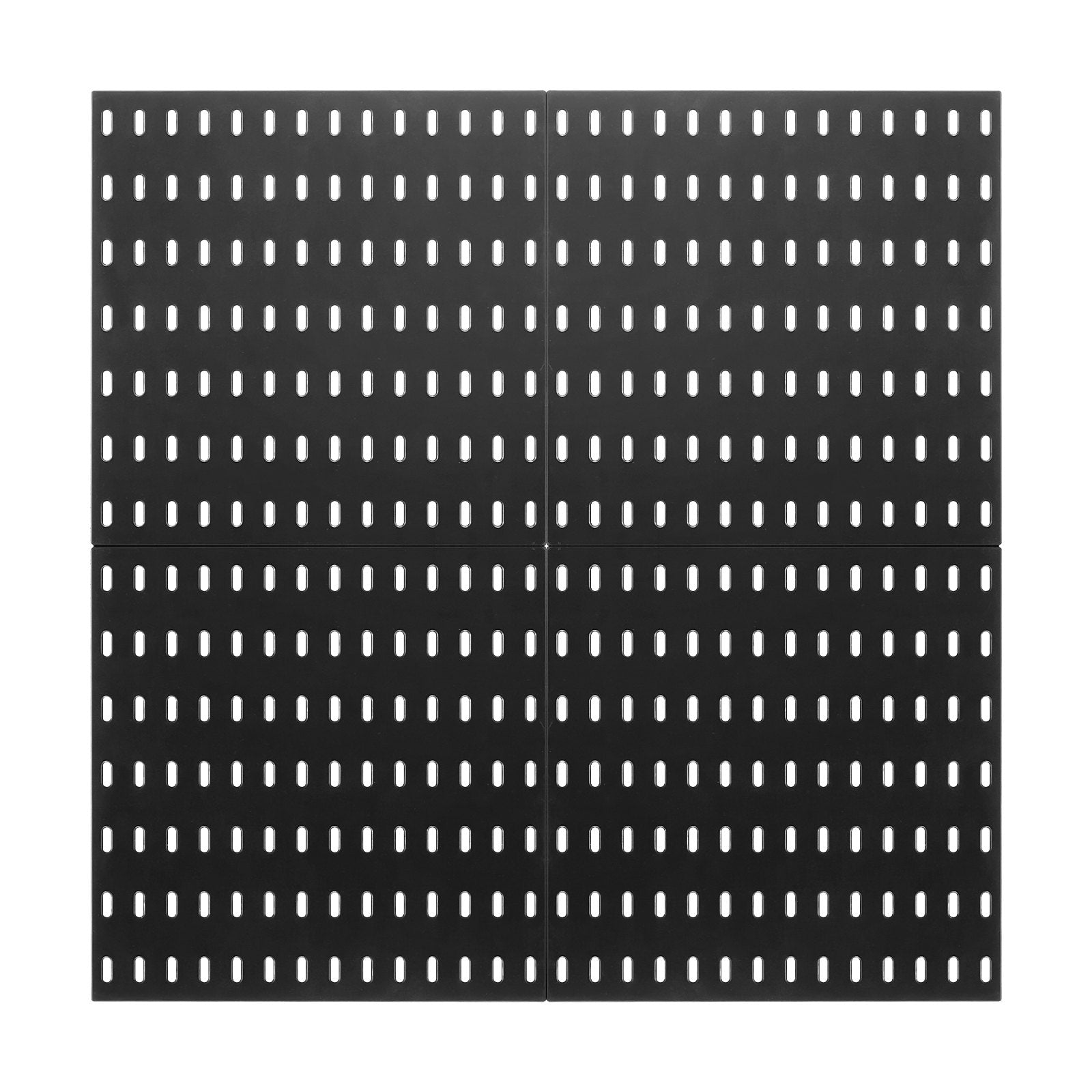 11" x 11" Plastic Pegboard Kit - Black, 4 Panel Wall Organizer for Garage, Kitchen, Craft Room, Office, Easy Install & Durable Storage Solution