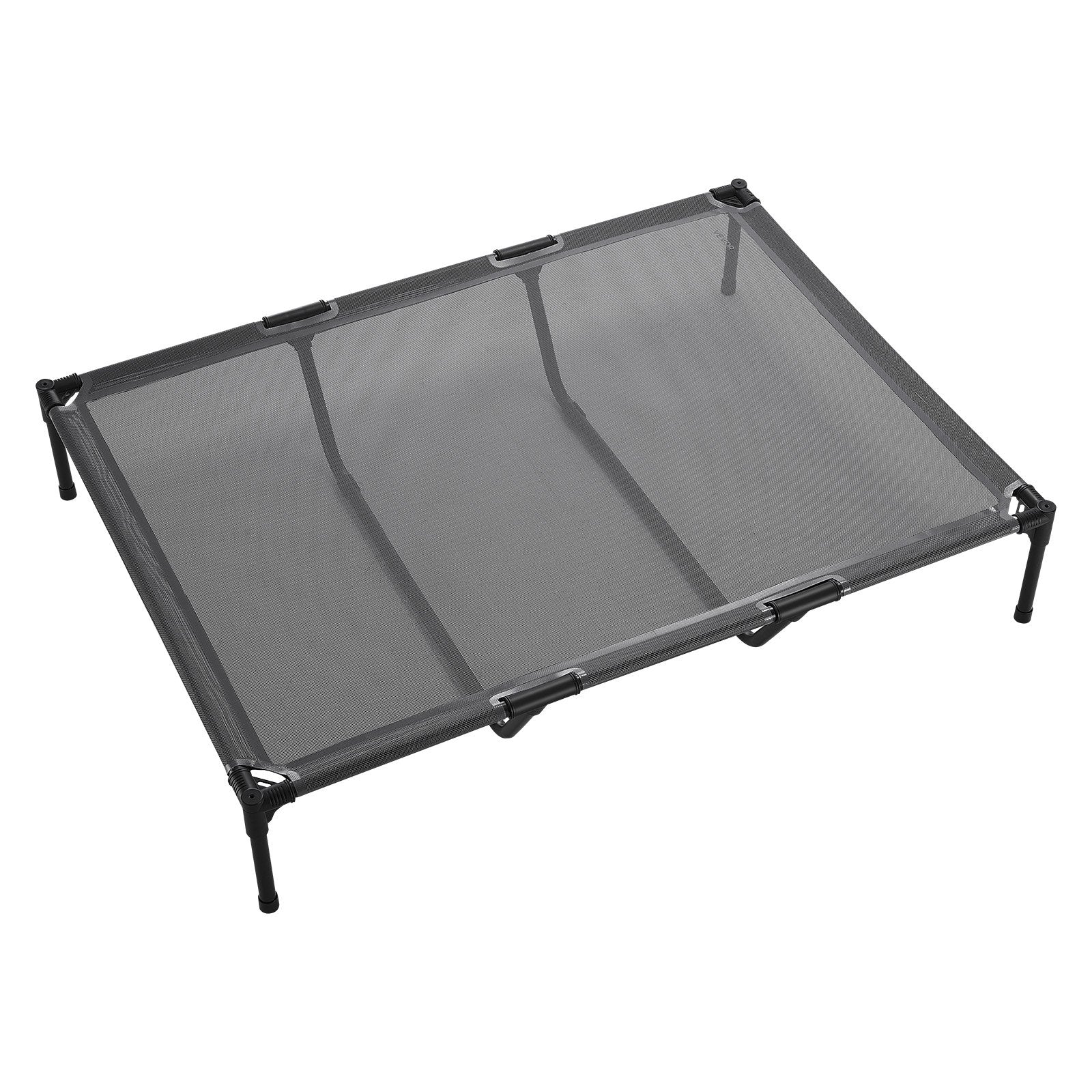 XL Elevated Dog Bed with Steel Frame & Breathable Mesh for Large Dogs - Portable, Indoor & Outdoor Cooling Cot, Gray, Easy Assembly