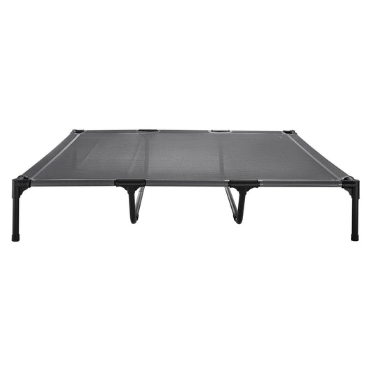 XL Elevated Dog Bed with Steel Frame & Breathable Mesh for Large Dogs - Portable, Indoor & Outdoor Cooling Cot, Gray, Easy Assembly