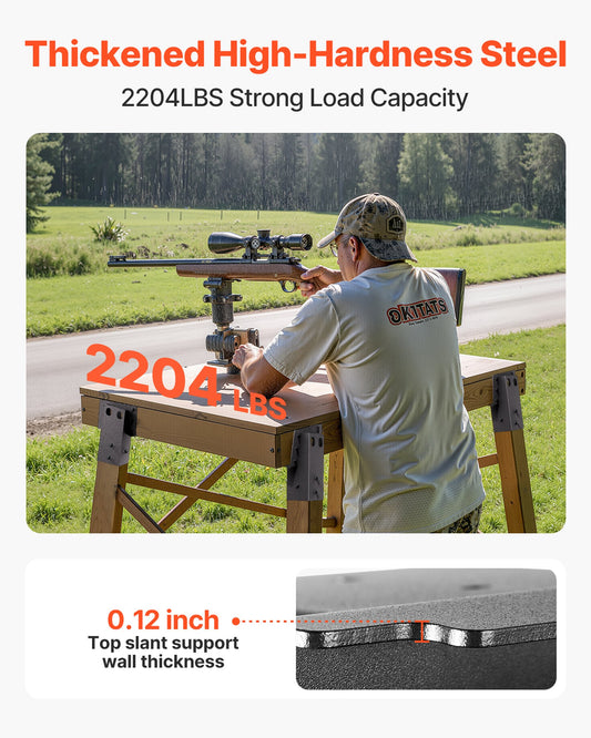 Heavy-Duty Deer Blind Brackets - Outdoor Steel Platform, 2204lbs Capacity, Fits 3.5x3.5 Lumber, Ideal for Hunting Stands & Shooting Shacks