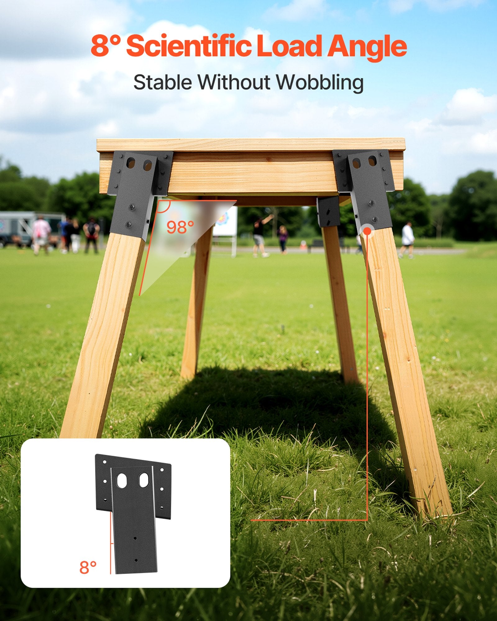 Heavy-Duty Deer Blind Brackets - Outdoor Steel Platform, 2204lbs Capacity, Fits 3.5x3.5 Lumber, Ideal for Hunting Stands & Shooting Shacks