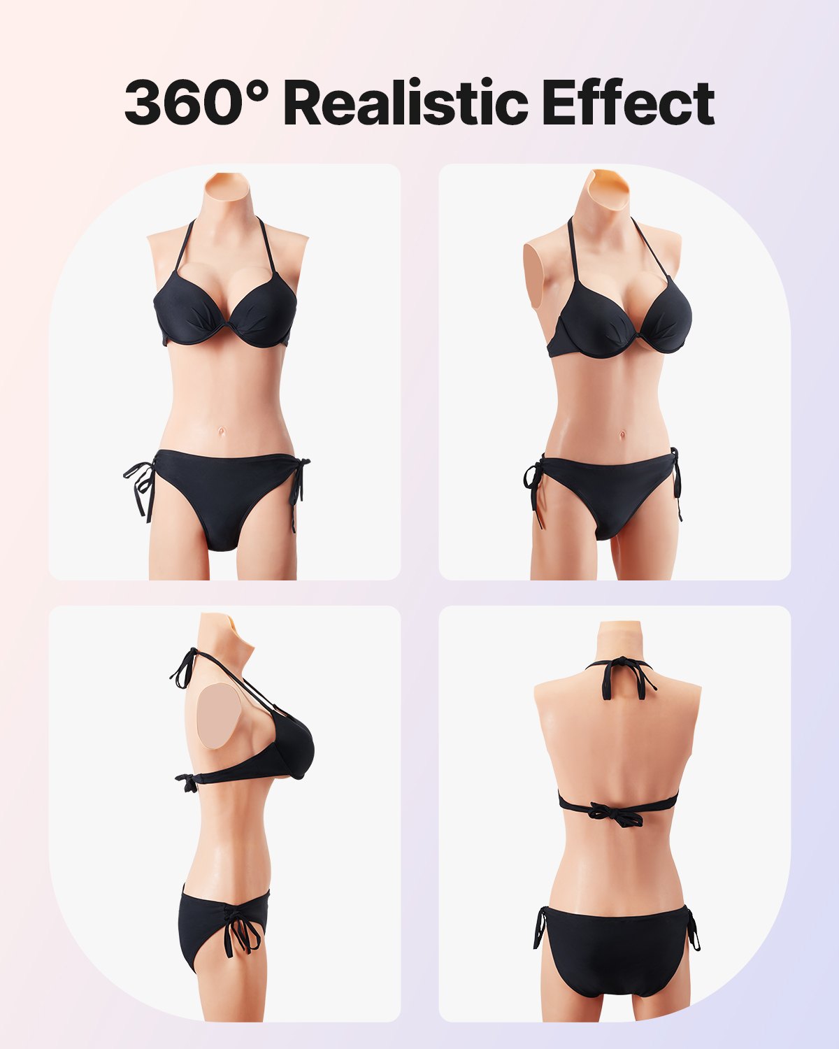 Premium D-Cup Silicone Bodysuit for Crossdressers - Realistic Silk Cotton-Filled Breastplate, Fake Boobs for Transgender, Cosplay, Drag Queen, Nude