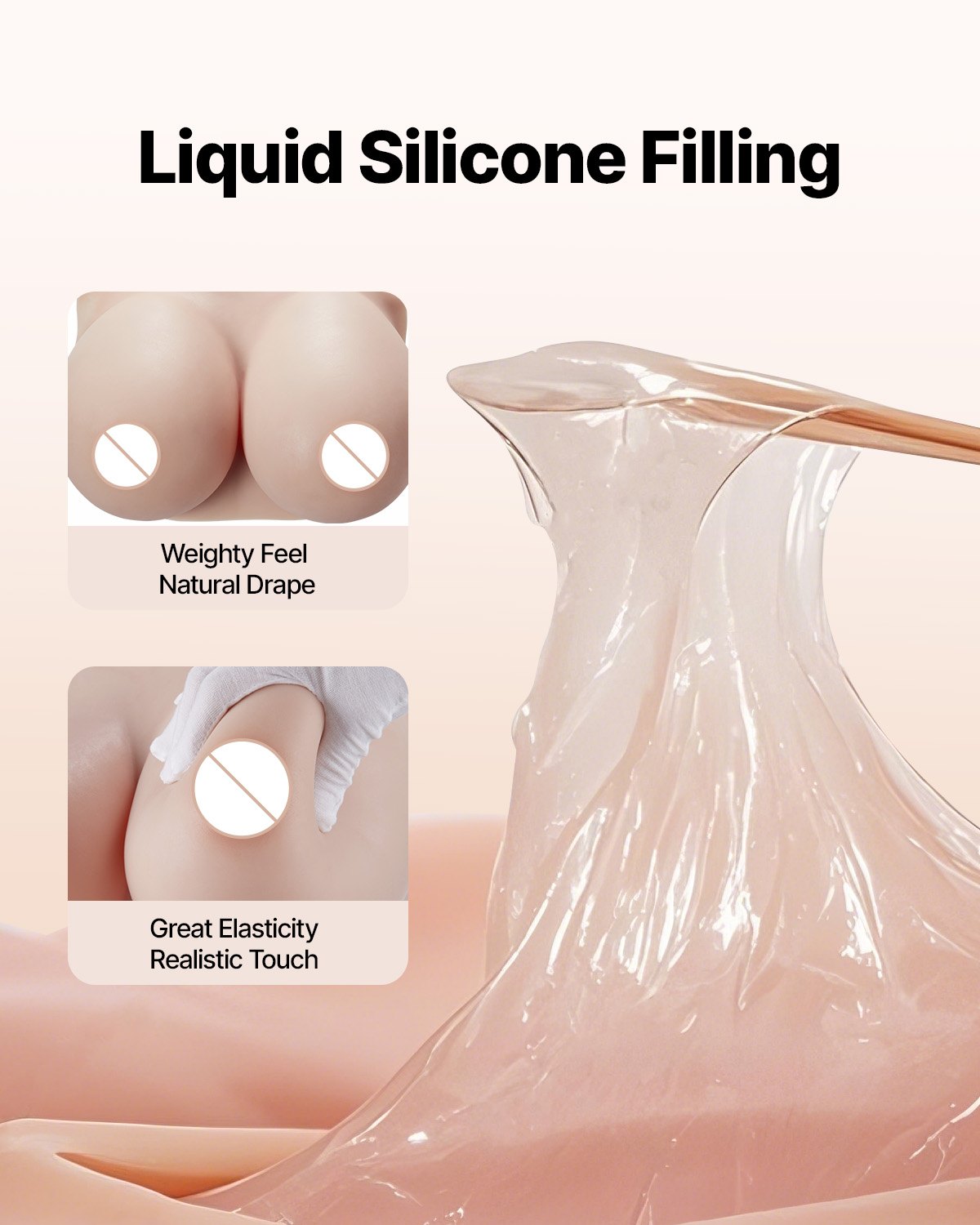 Realistic H-Cup Silicone Breastplate for Crossdressers - High Neckline, Perfect for Transgender, Drag Queen, Cosplay, Ivory Shade