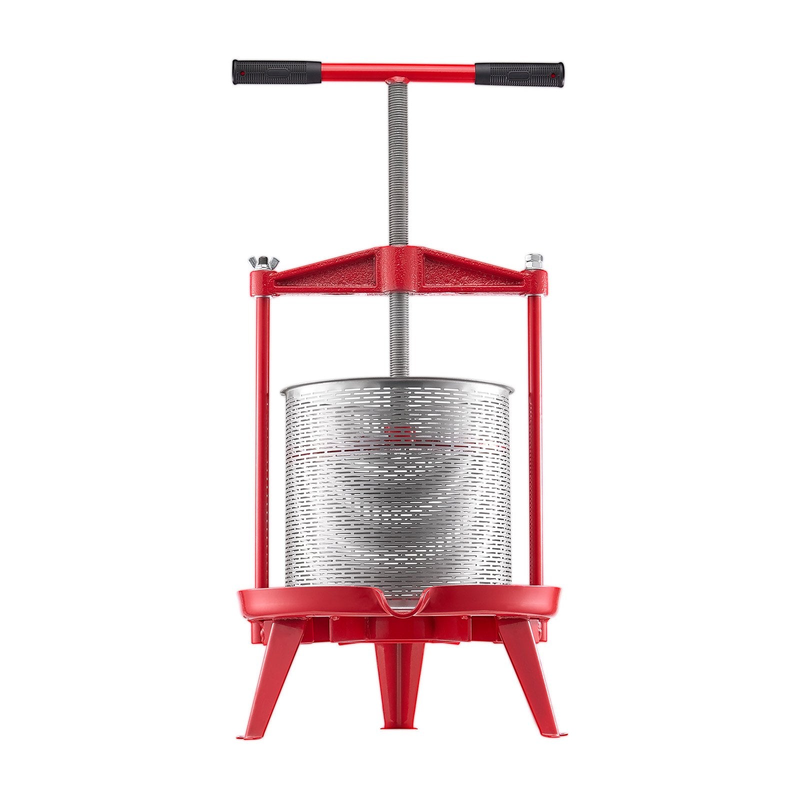 Heavy-Duty 3.69 Gal/14L Fruit Wine Press: Stainless Steel, Manual Juice Maker for Cider, Apple, Grape, Tincture with T-Handle, Ideal for Home Kitchen