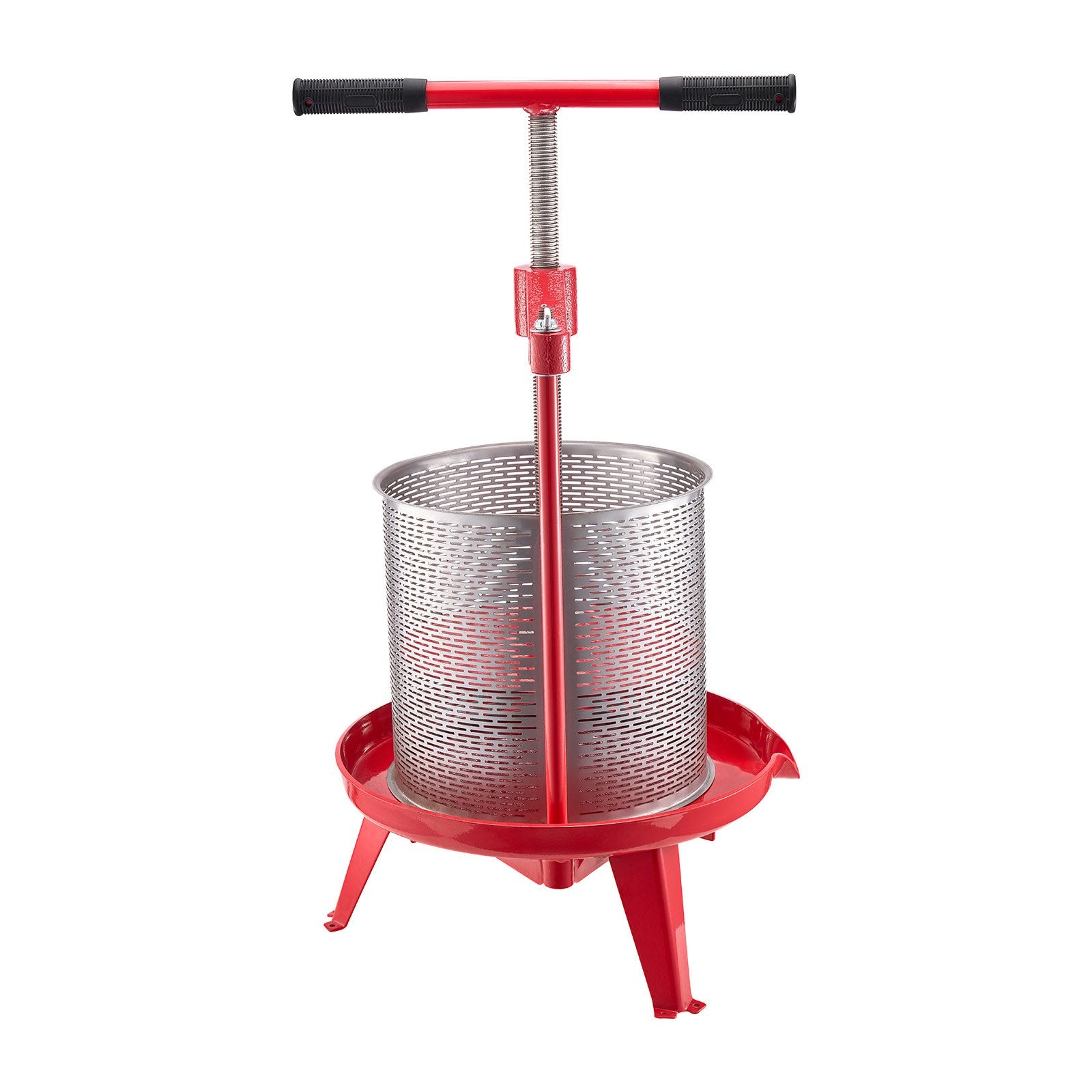 Heavy-Duty 3.69 Gal/14L Fruit Wine Press: Stainless Steel, Manual Juice Maker for Cider, Apple, Grape, Tincture with T-Handle, Ideal for Home Kitchen